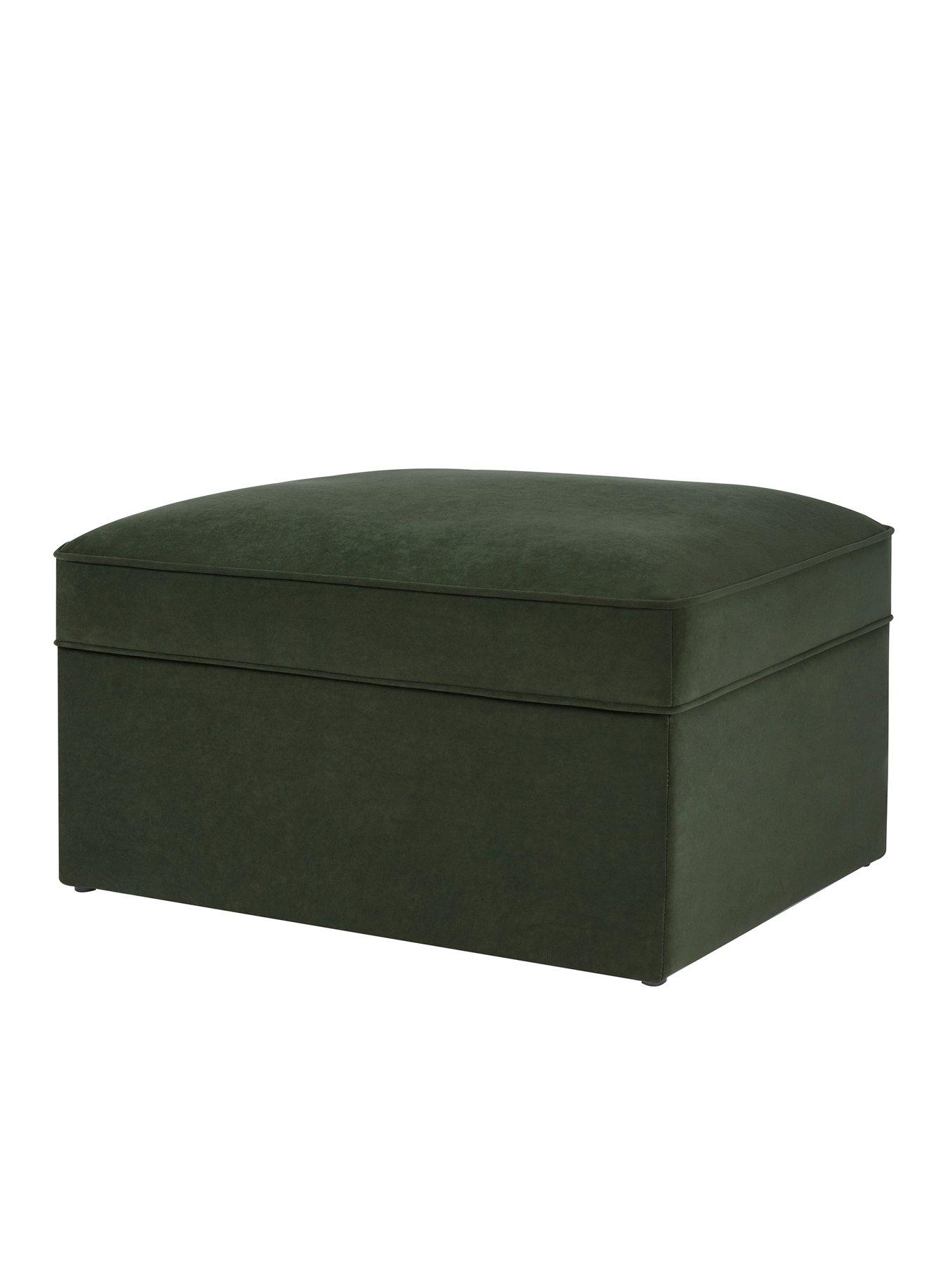 Image 3 of 5 of Dusk Soho Ottoman Storage Pouffe - Dark Olive