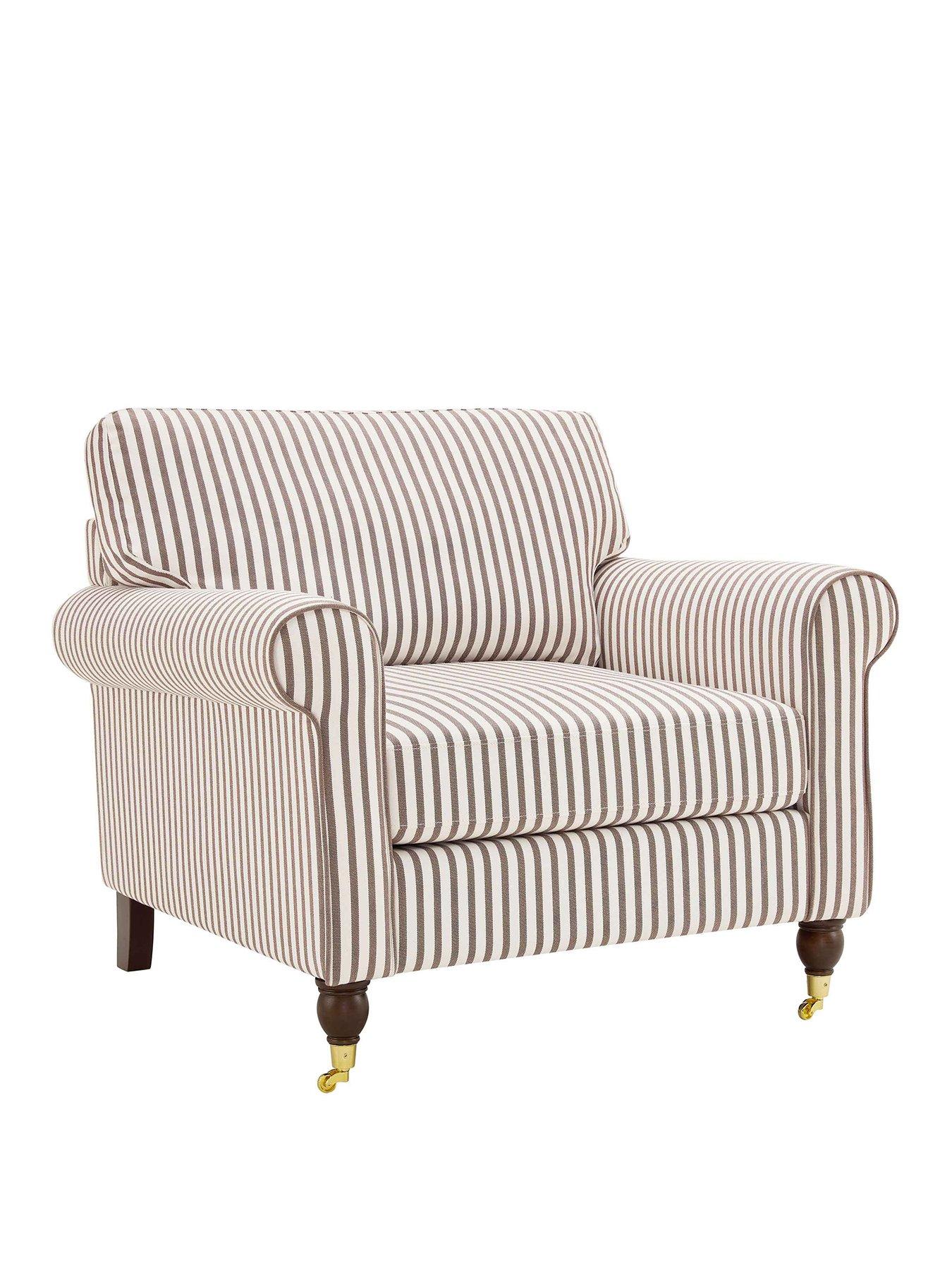 Image 2 of 7 of Dusk Sicily Armchair - Chocolate Stripe