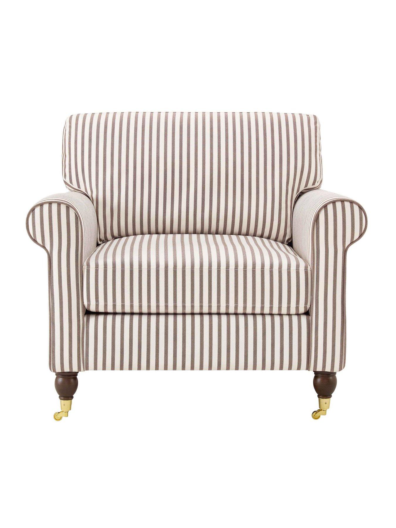 Image 3 of 7 of Dusk Sicily Armchair - Chocolate Stripe