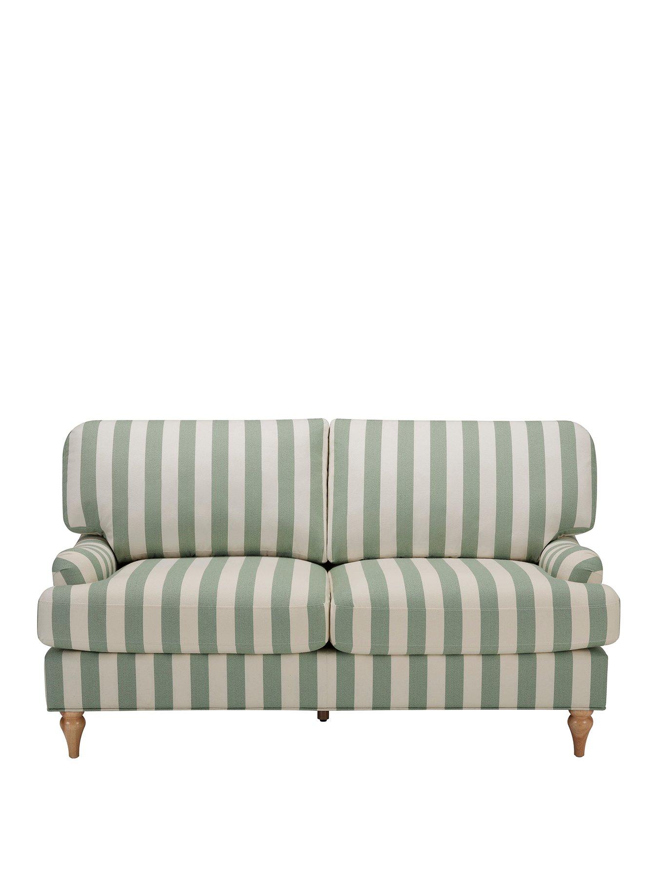 Image 2 of 6 of Dusk Hampshire 2 Seater Sofa - Green Stripe