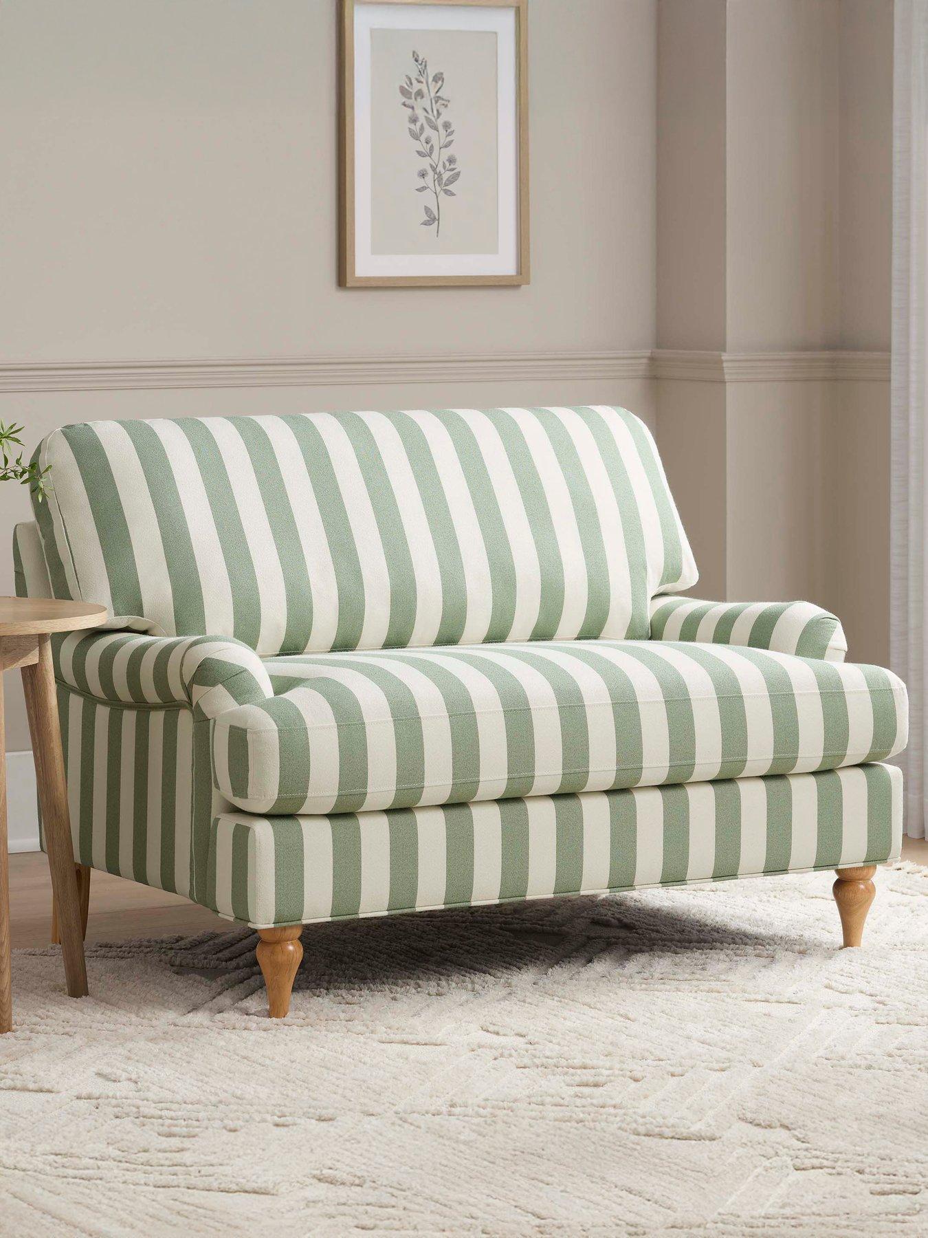 Dusk Hampshire Loveseat - Green Stripe