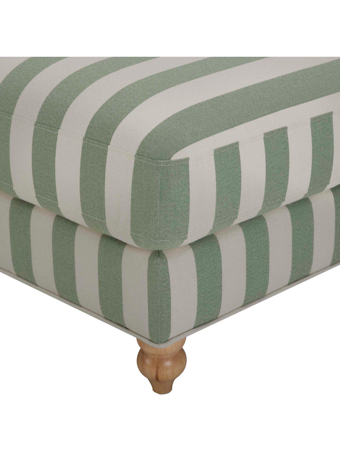 Image 3 of 5 of Dusk Hampshire Pouffe - Green Stripe