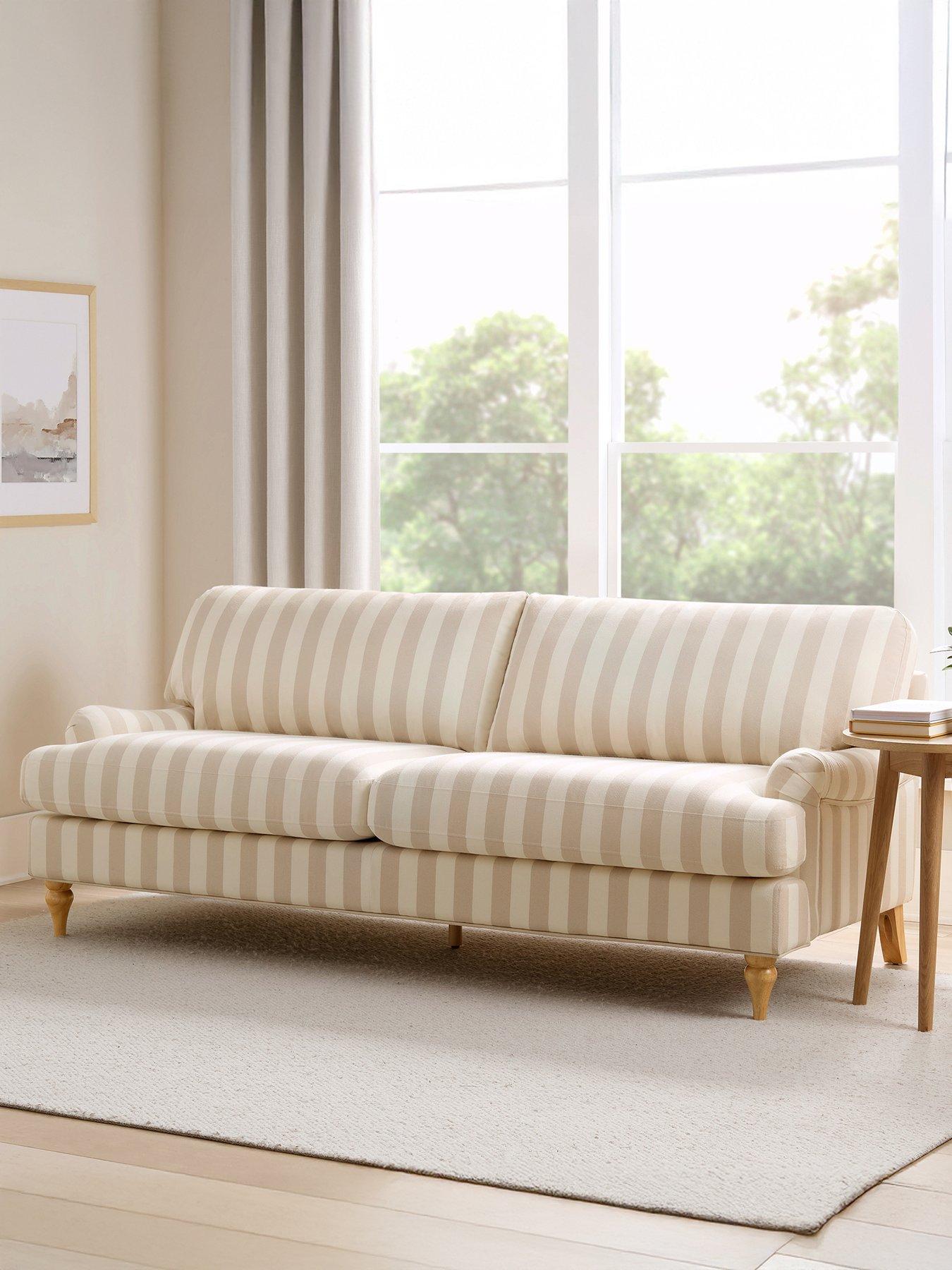 Image 1 of 7 of Dusk Hampshire 3 Seater Sofa - Natural Stripe