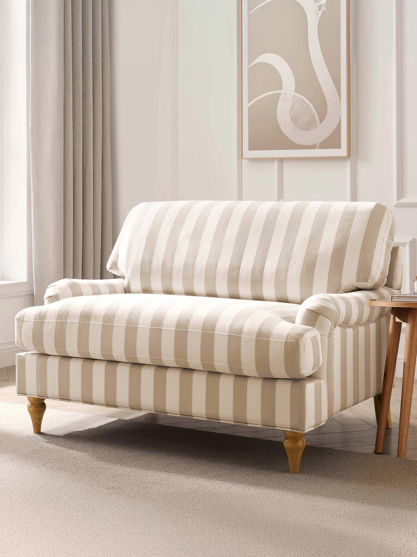 Image 1 of 7 of Dusk Hampshire Loveseat - Natural Stripe