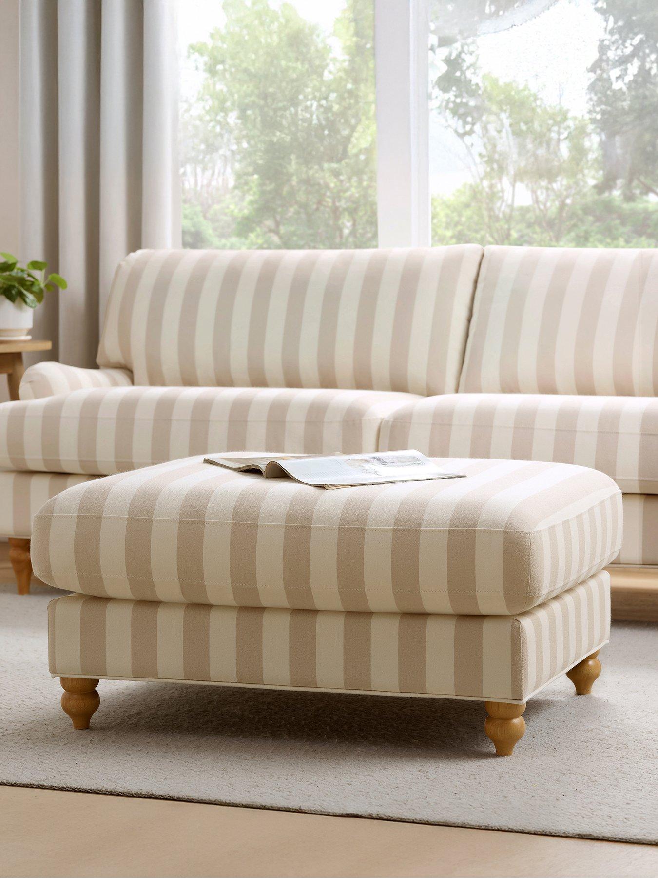 Dusk Hampshire Pouffe - Natural Stripe