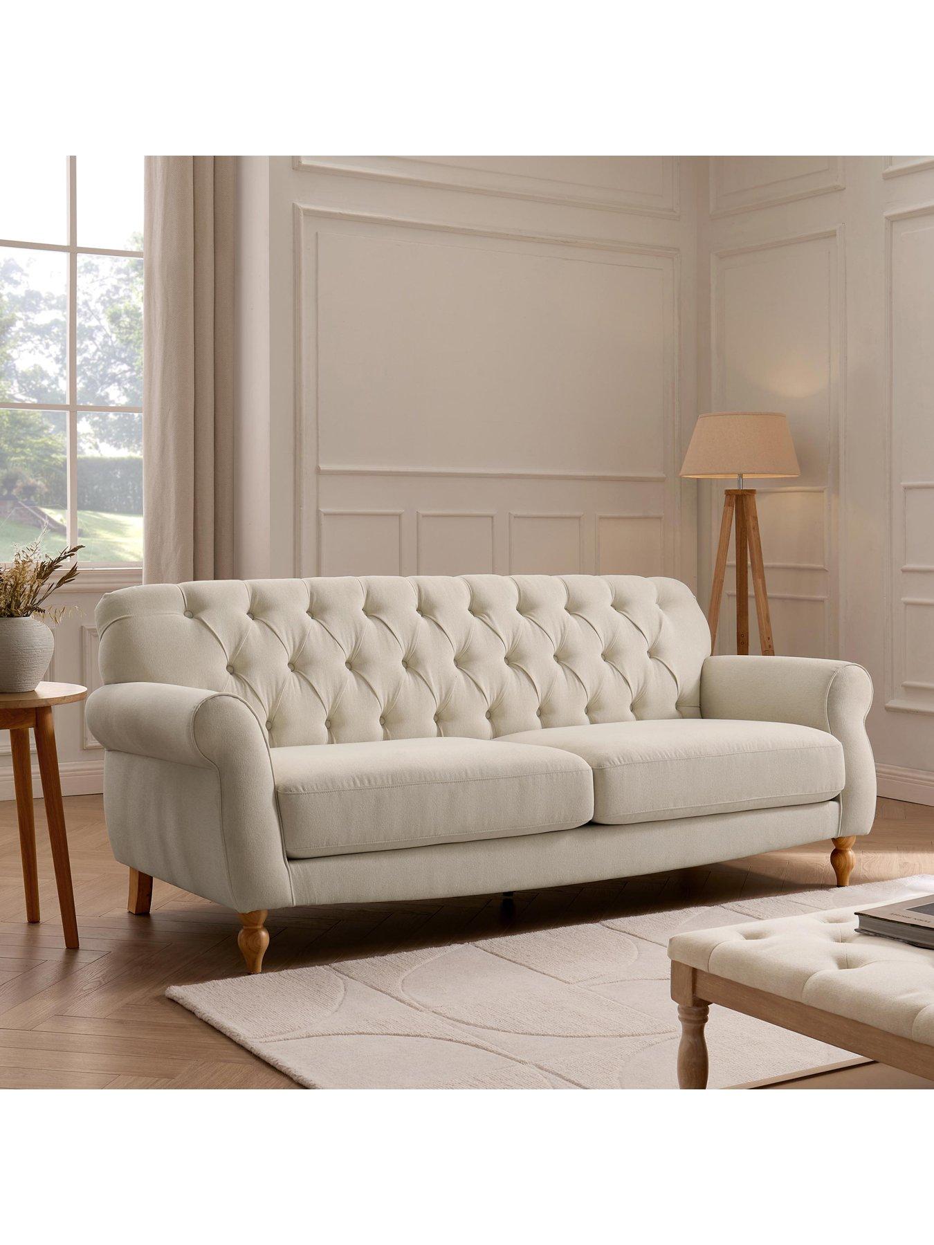 Dusk Hebden 3 Seater Sofa - Cream Linen