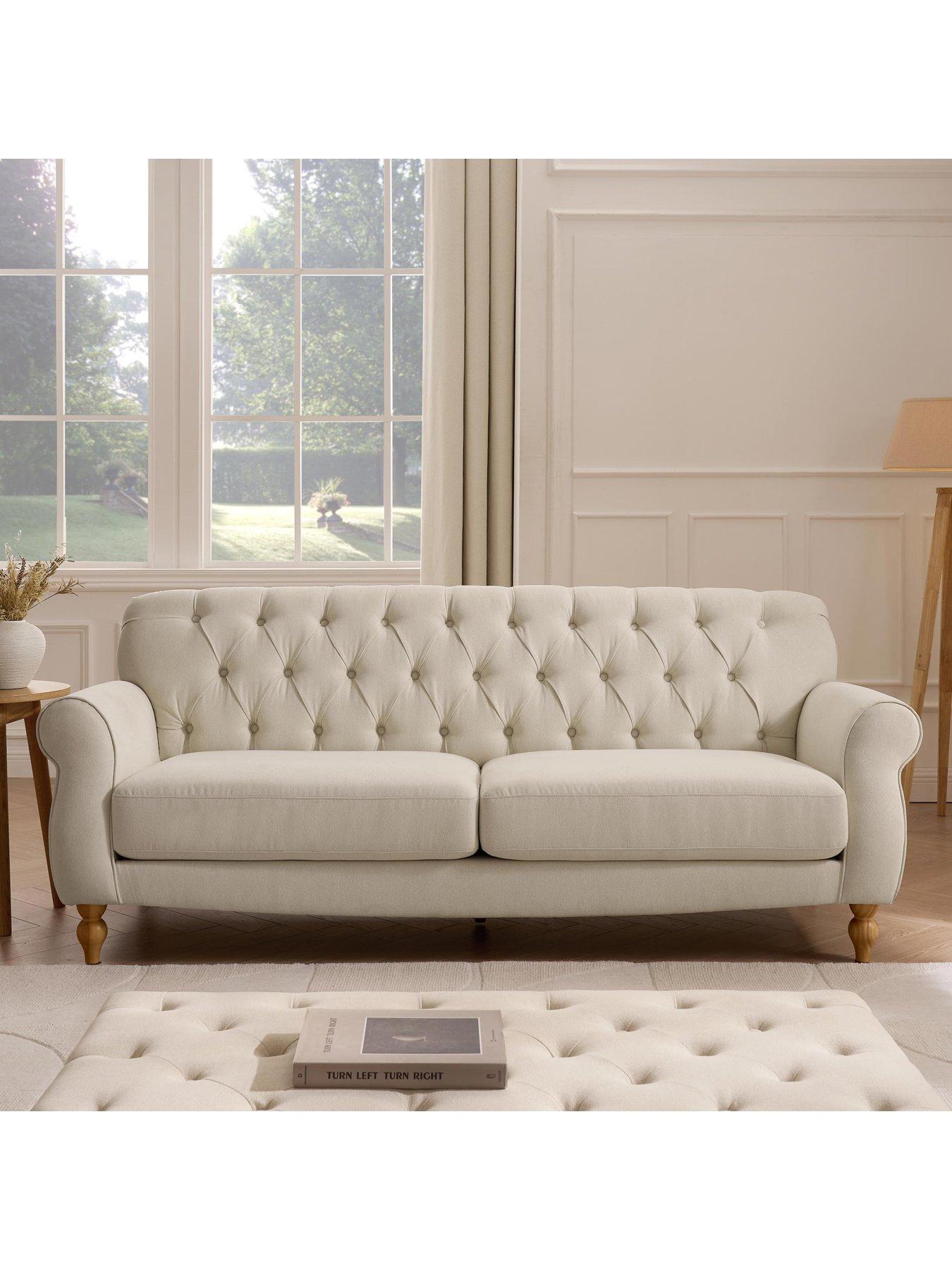 Image 3 of 7 of Dusk Hebden 3 Seater Sofa - Cream Linen