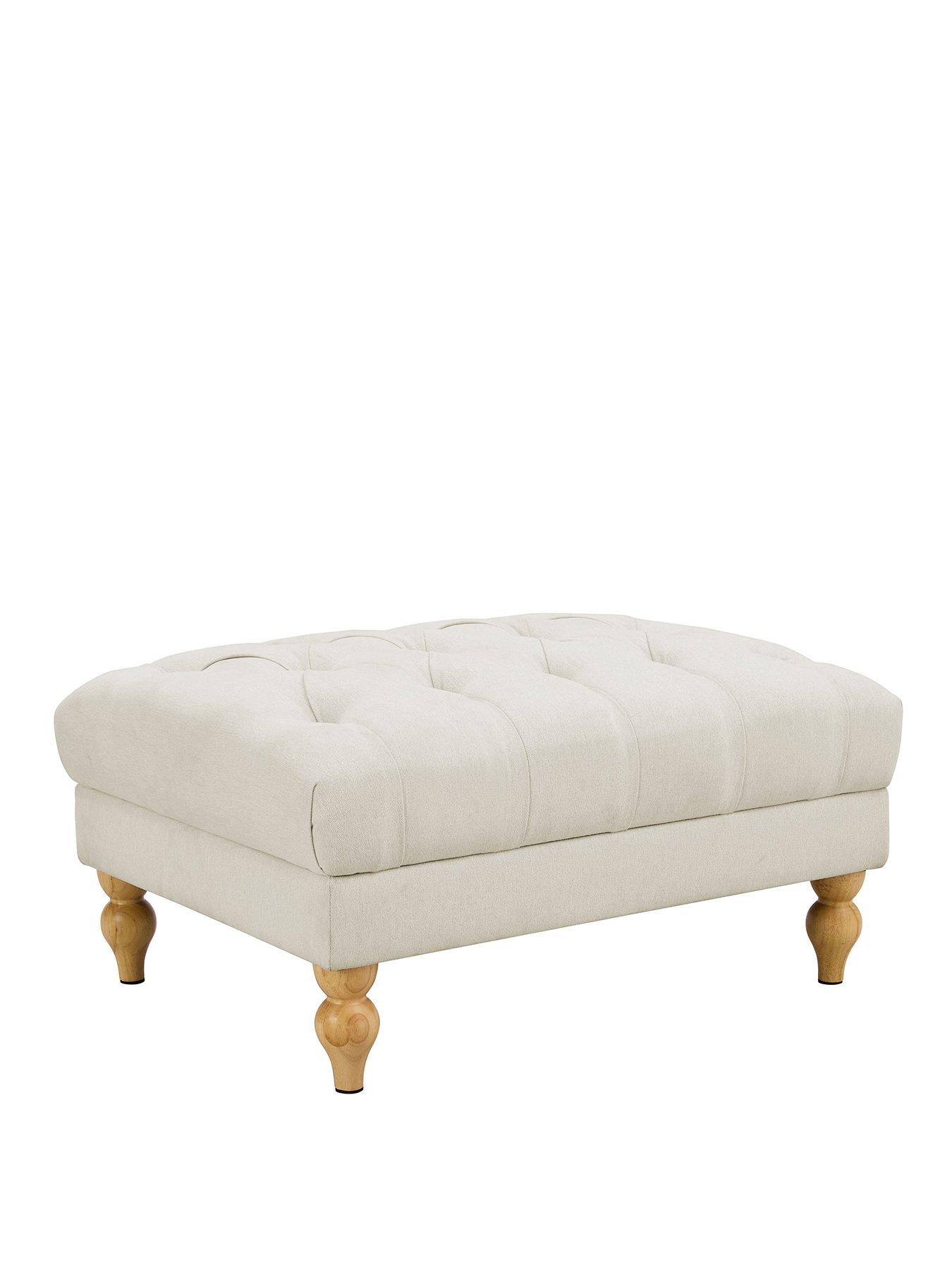 Image 2 of 6 of Dusk Hebden Pouffe - Cream Linen