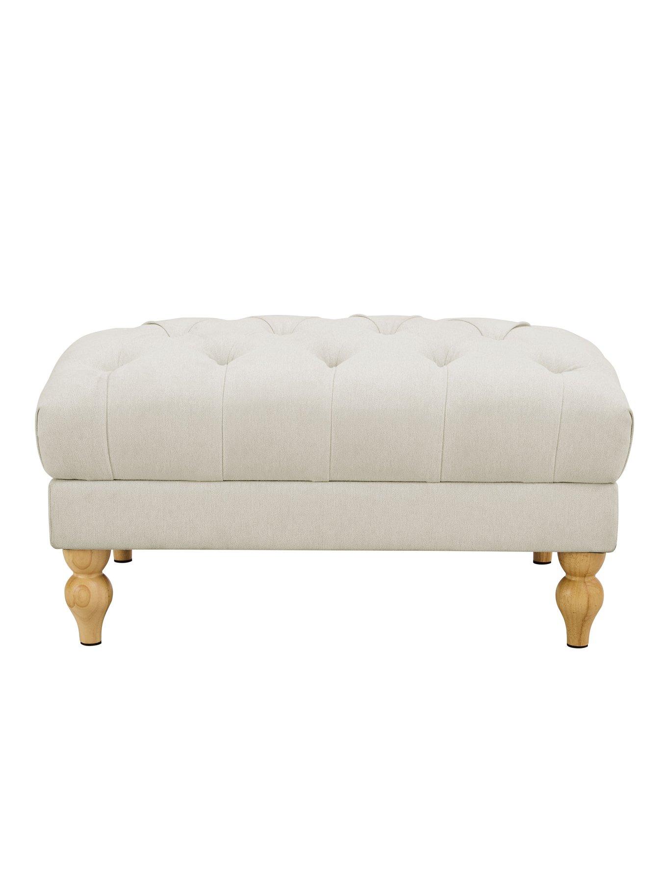 Image 3 of 6 of Dusk Hebden Pouffe - Cream Linen