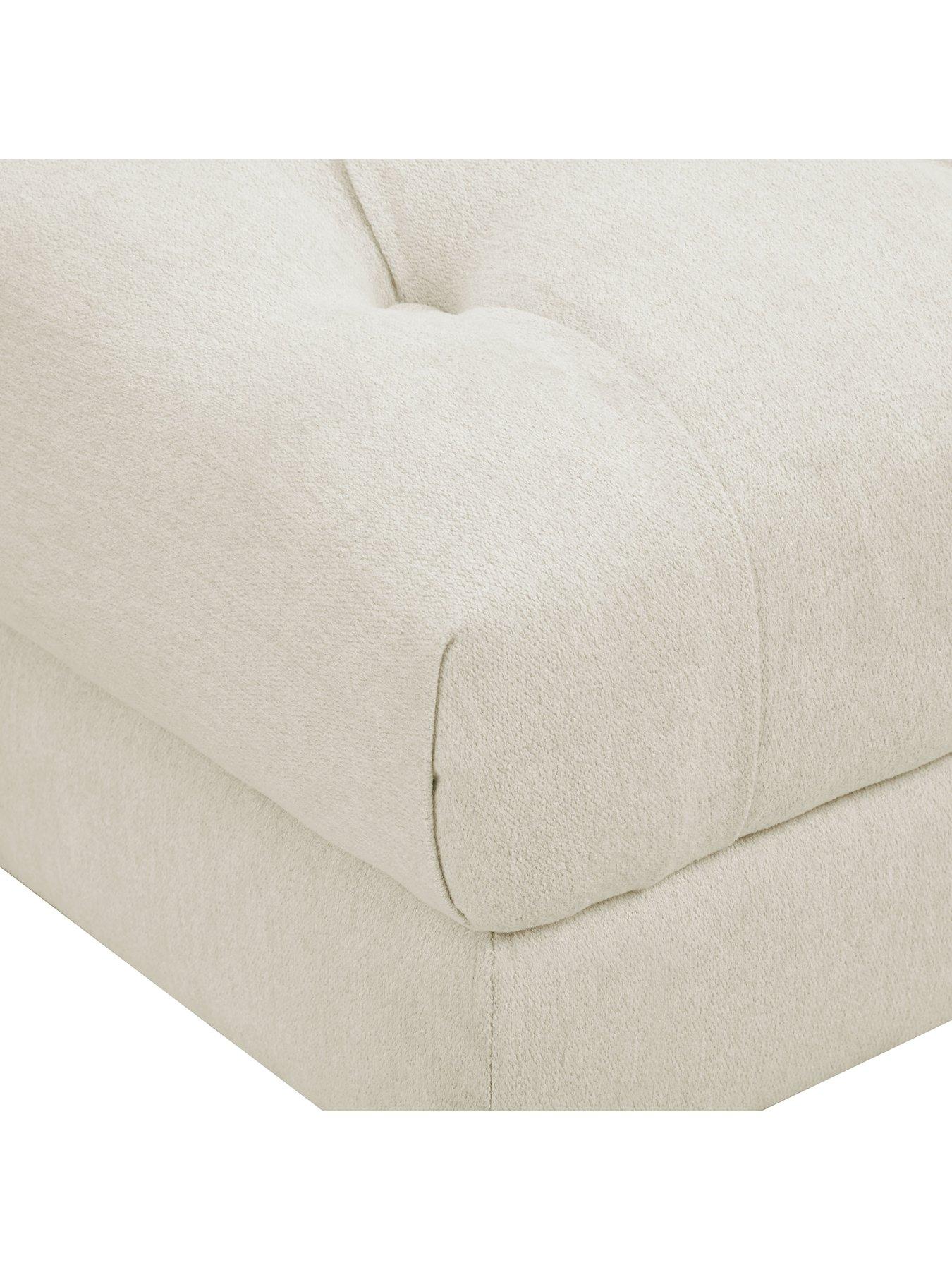 Image 4 of 6 of Dusk Hebden Pouffe - Cream Linen