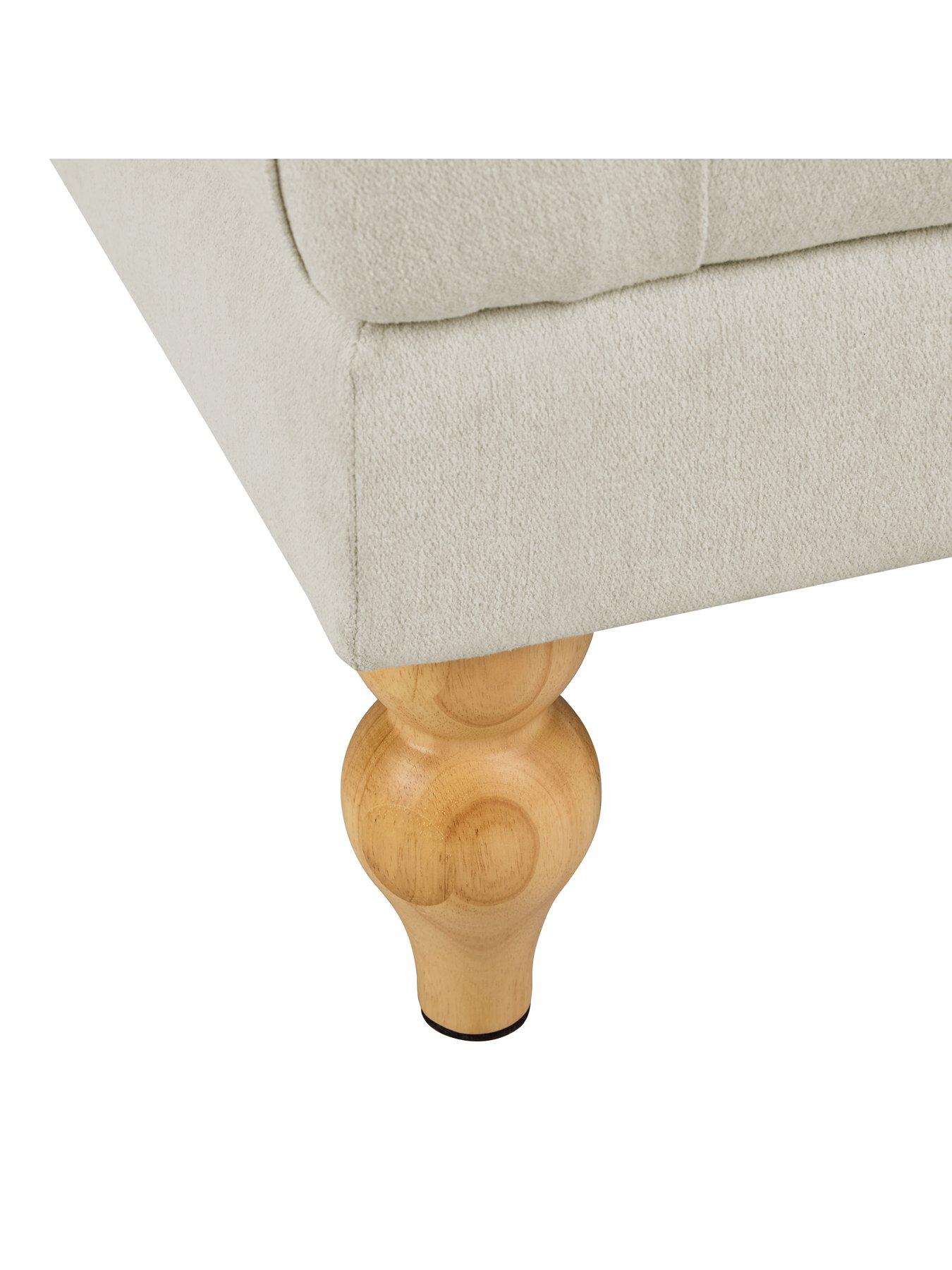 Image 5 of 6 of Dusk Hebden Pouffe - Cream Linen