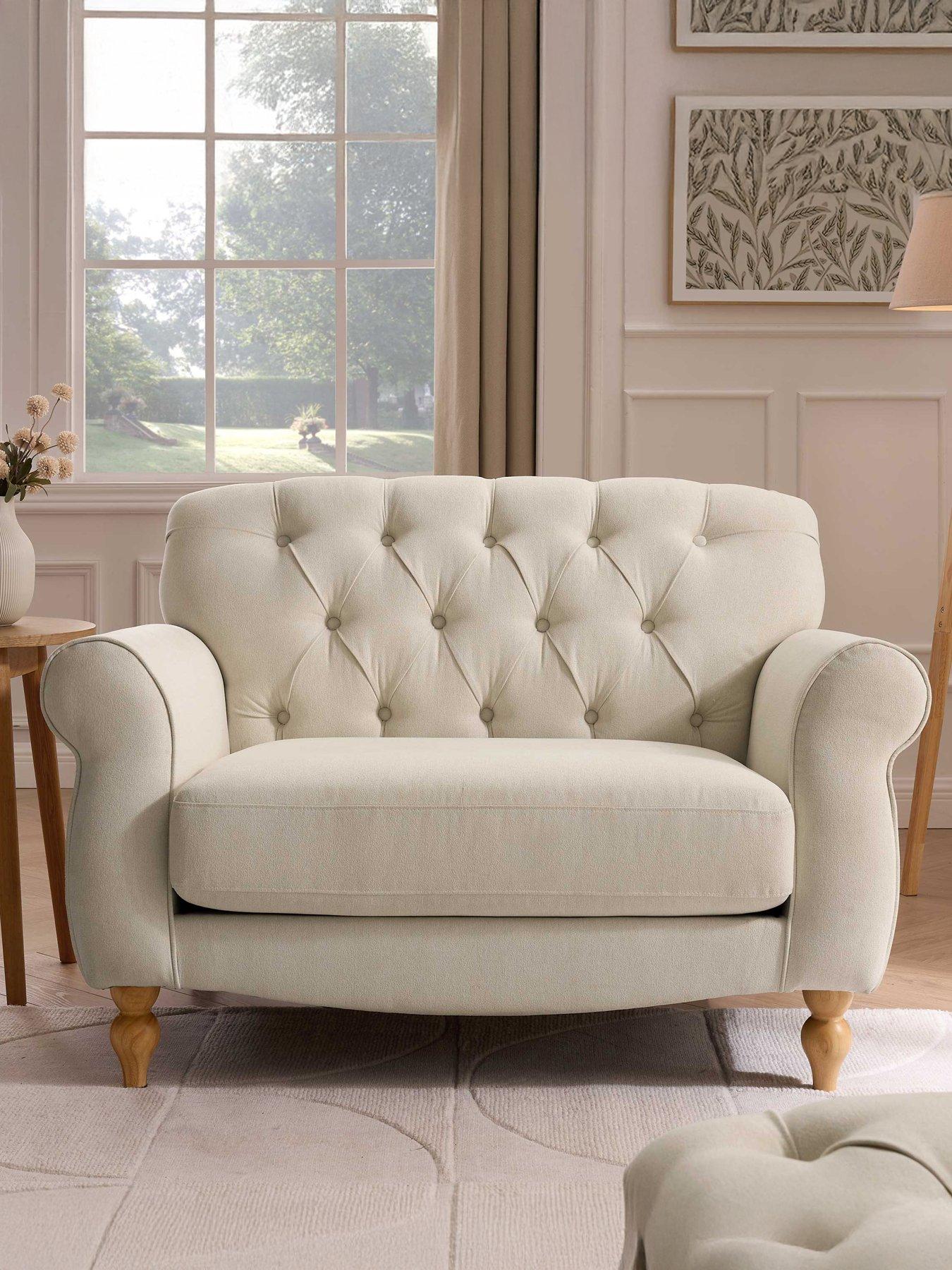 Dusk Hebden Loveseat - Cream Linen
