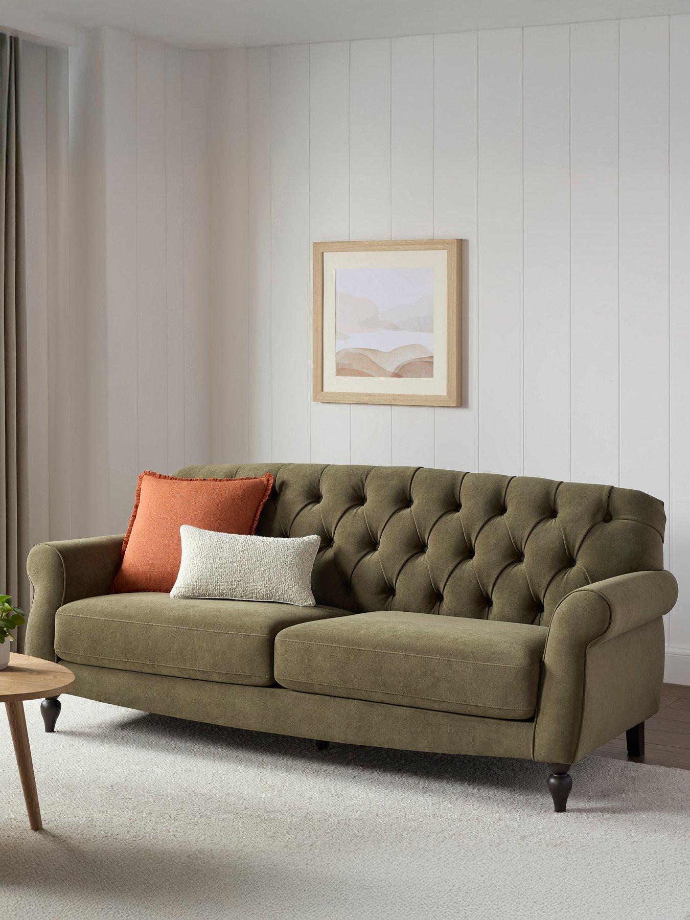 Image 1 of 7 of Dusk Hebden 3 Seater Sofa - Olive Green