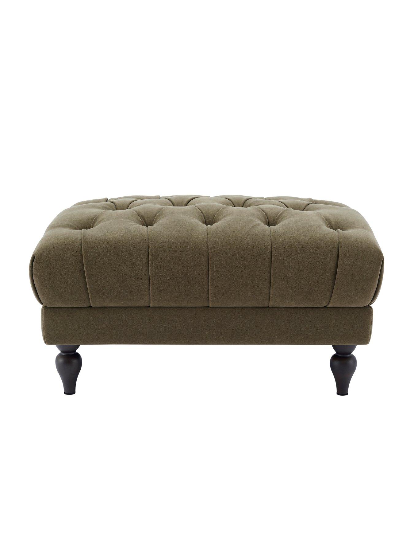 Image 4 of 6 of Dusk Hebden Pouffe - Olive Green