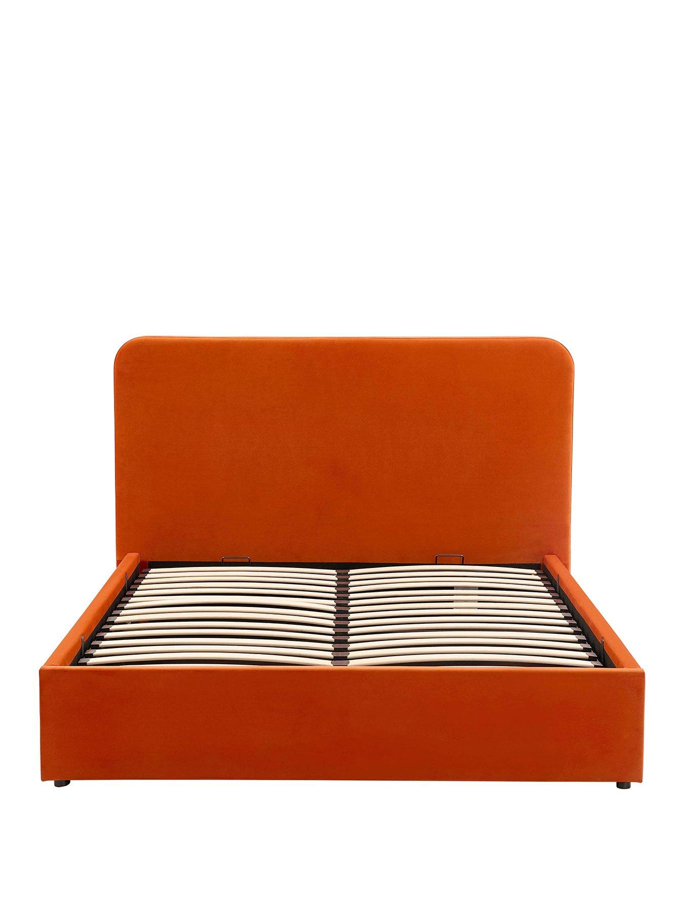 dusk-ascot-bright-orange-ottoman-storage-bed-kingstillFront