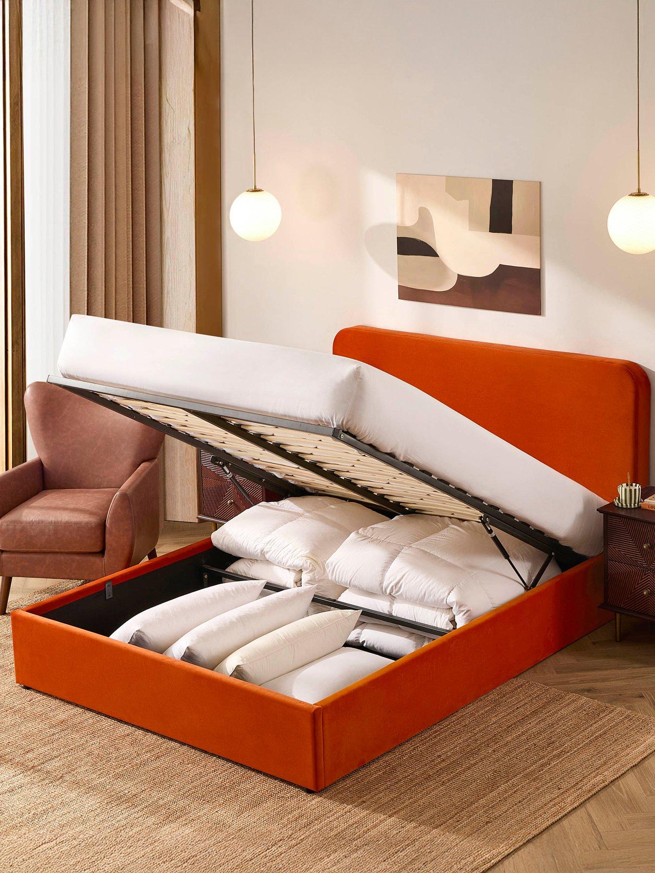 dusk-ascot-bright-orange-ottoman-storage-bed-kingback