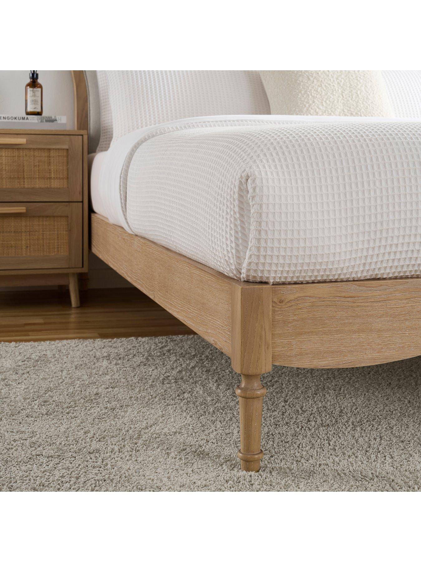 Image 6 of 7 of Dusk Versaille French Full Frame Natural Stripe Double Bed