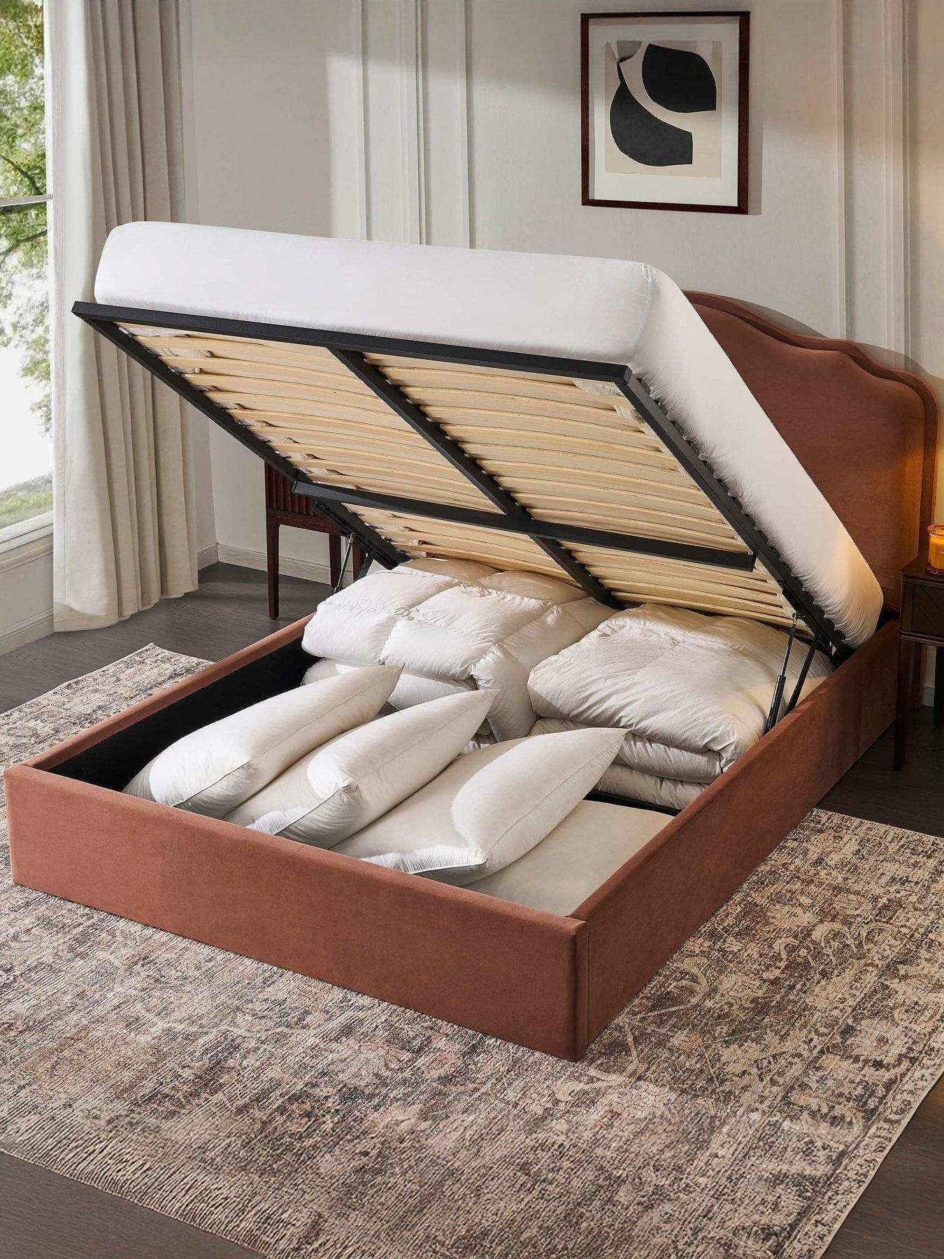 Image 3 of 7 of Dusk Wiltshire Mauve Ottoman Storage Bed