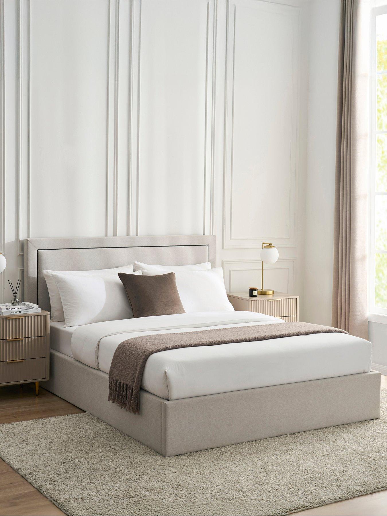 Image 1 of 7 of Dusk Windsor Natural/black Ottoman Storage Bed - Double