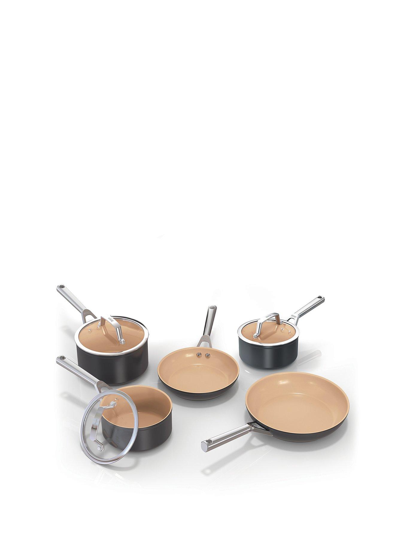 NINJA Ninja Extended Life Ceramic 5-piece Frying Pan  &  Saucepan Set Cw95005eui
