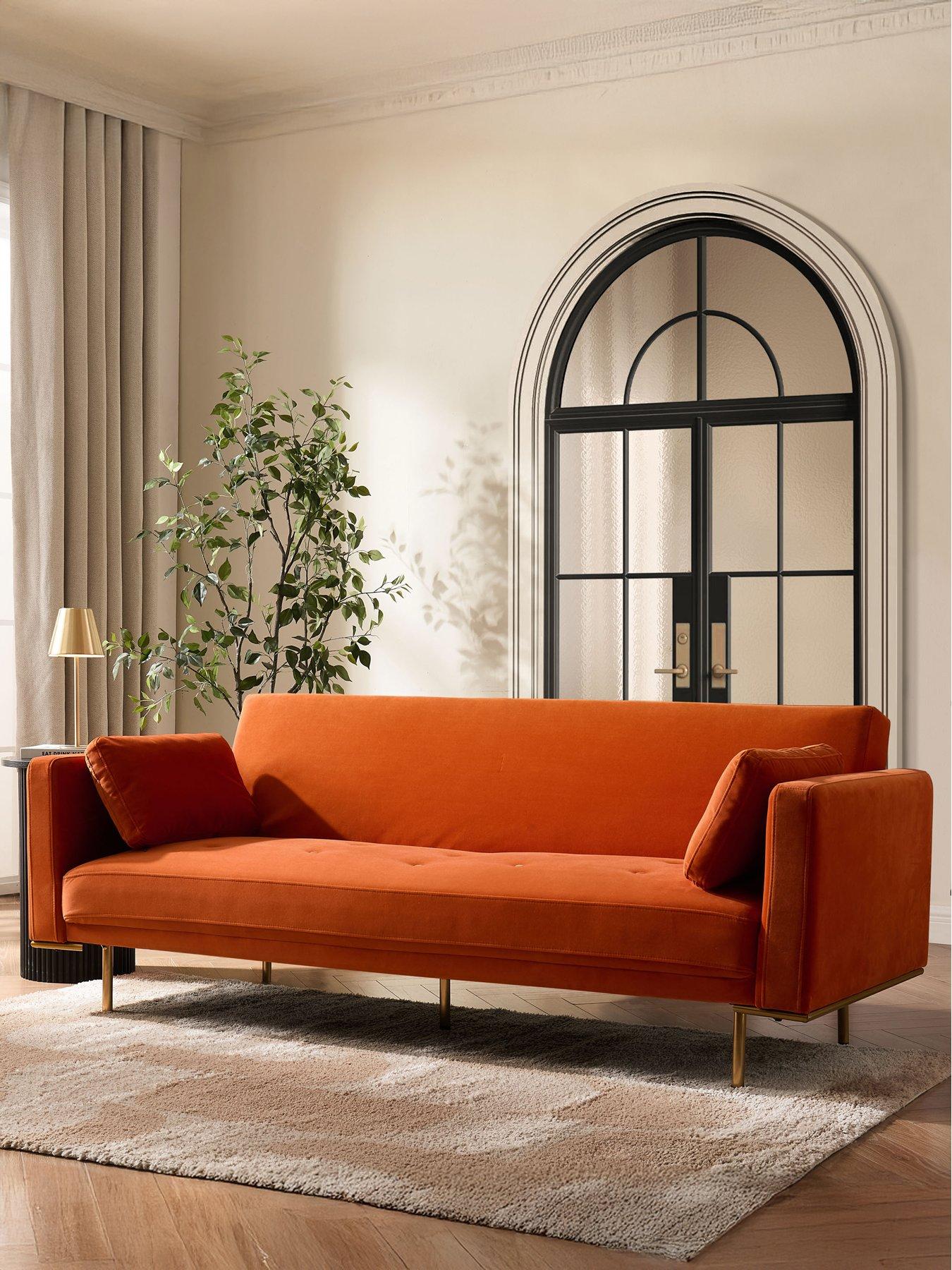 Dusk Hudson Click Clack Sofa Bed - Bright Orange