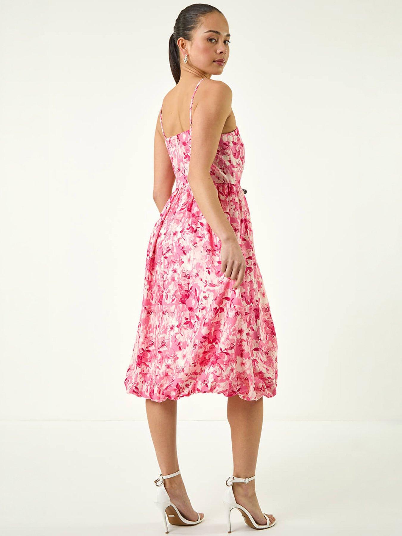 Image 4 of 5 of Roman Petite Strappy Bubble Hem Dress