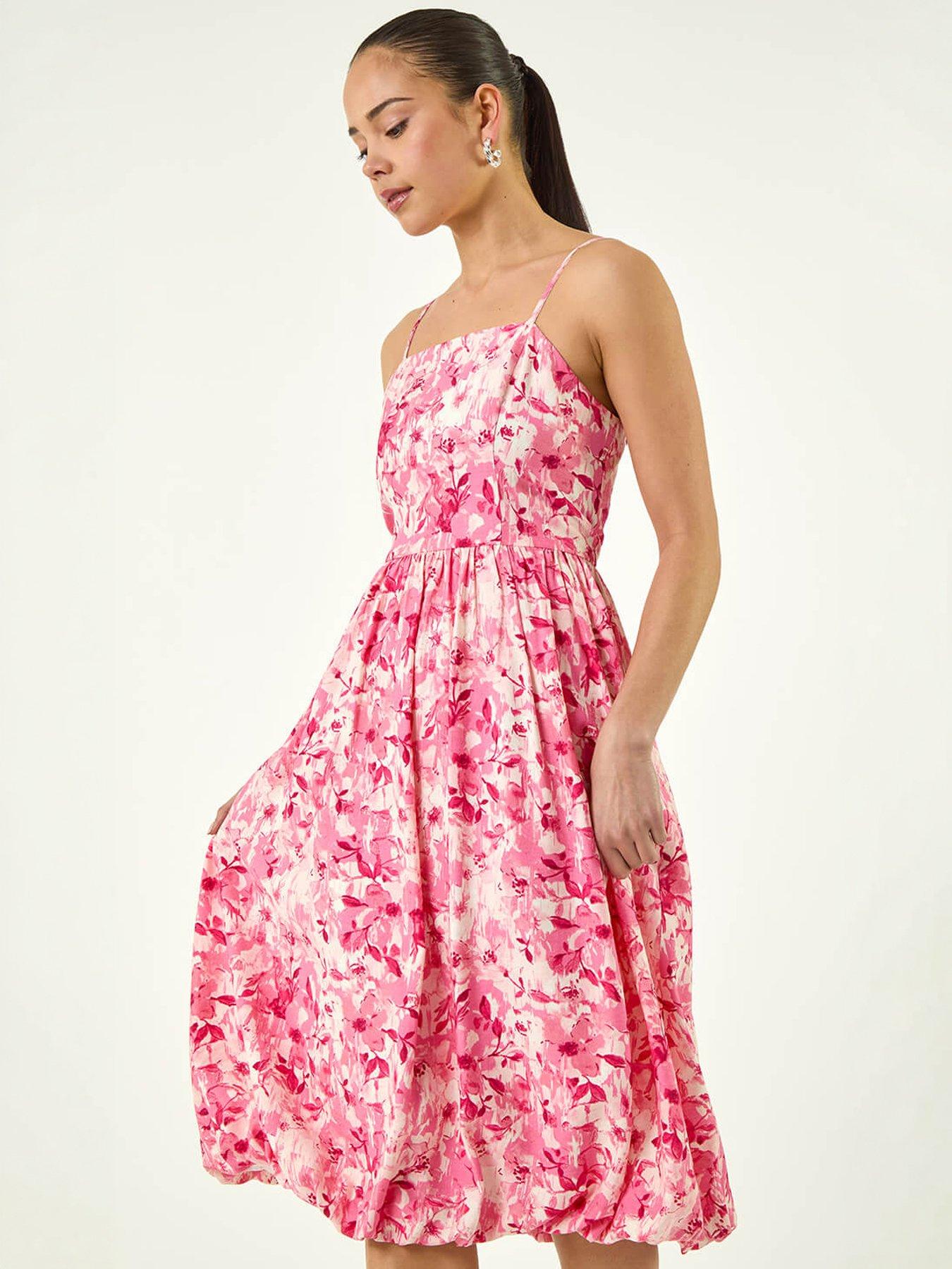 Image 5 of 5 of Roman Petite Strappy Bubble Hem Dress