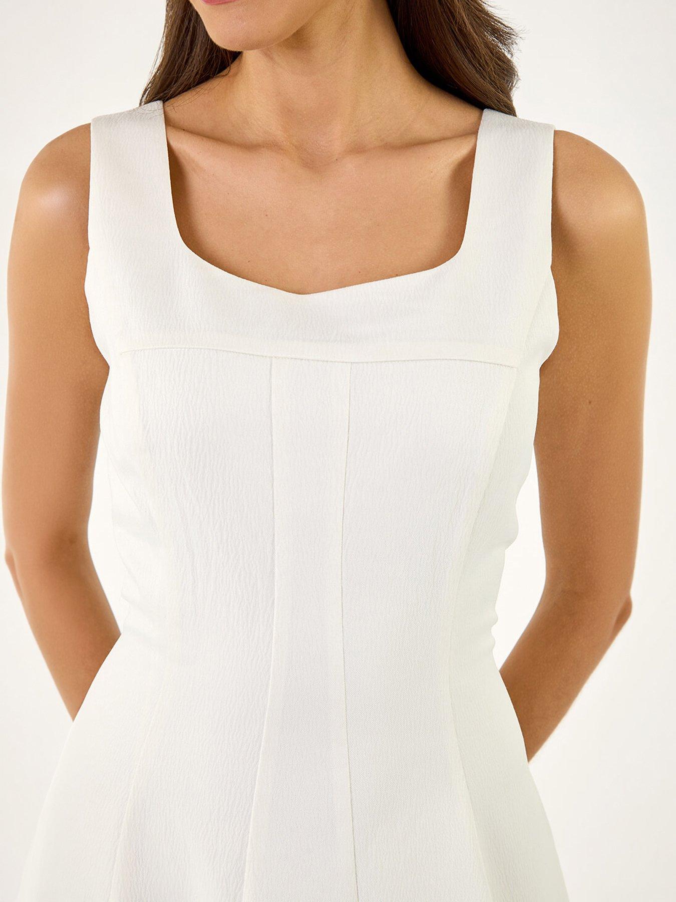 Image 2 of 5 of Roman Square Neck Pleated Midi Dress
