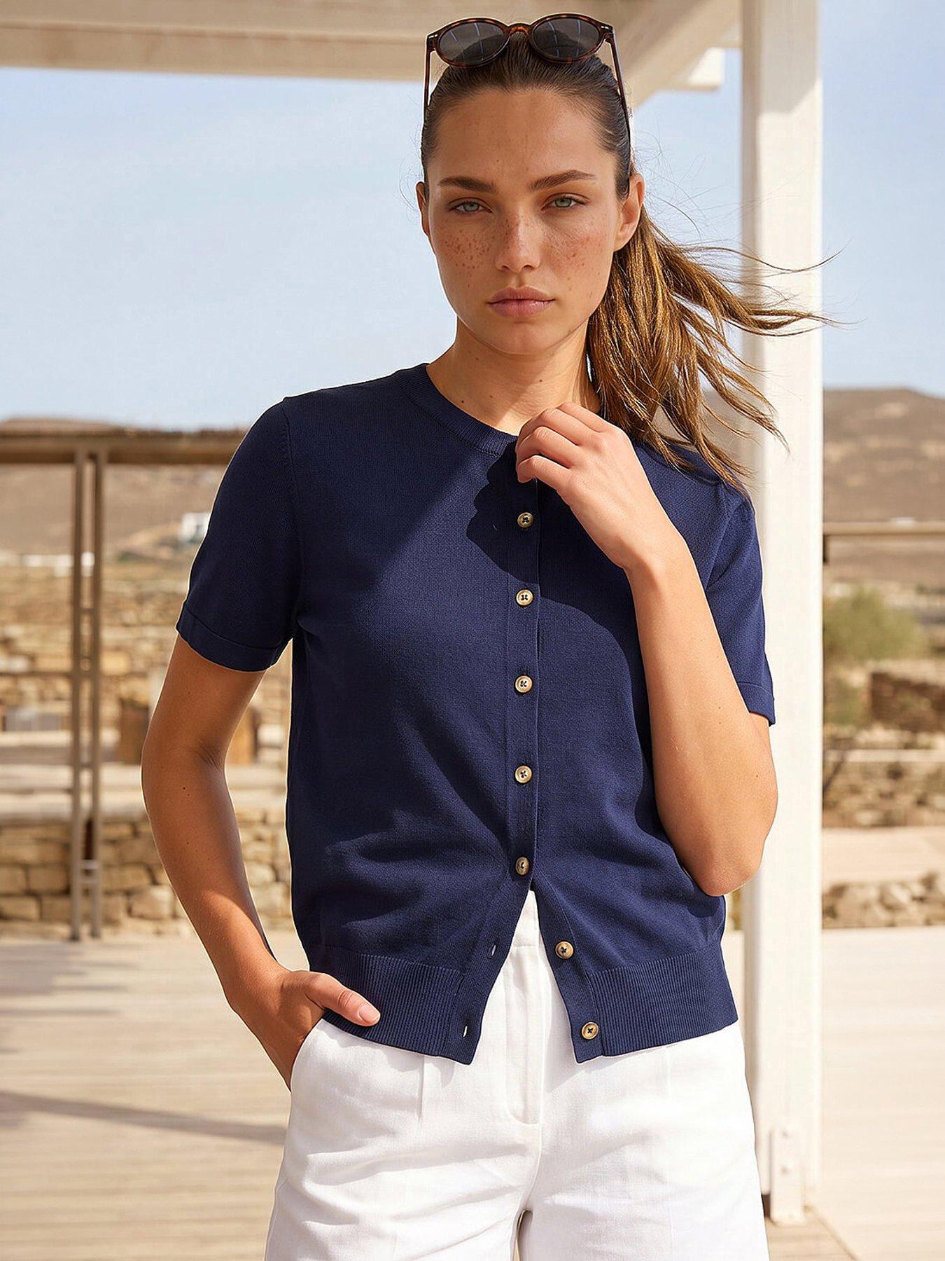 Image 1 of 5 of Roman Petite Buttoned Up Cardigan