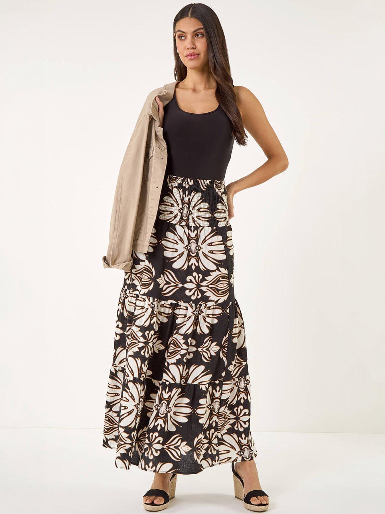 Image 3 of 5 of Roman Printed Tier Shirred Maxi Skirt