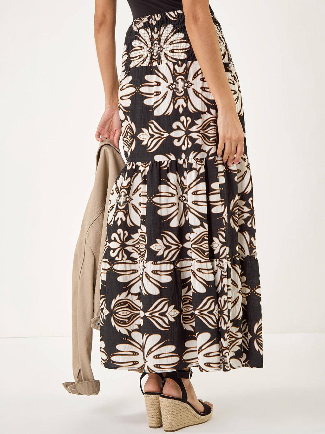 Image 4 of 5 of Roman Printed Tier Shirred Maxi Skirt