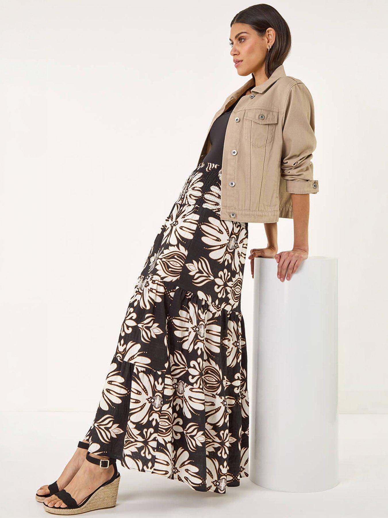 Image 5 of 5 of Roman Printed Tier Shirred Maxi Skirt