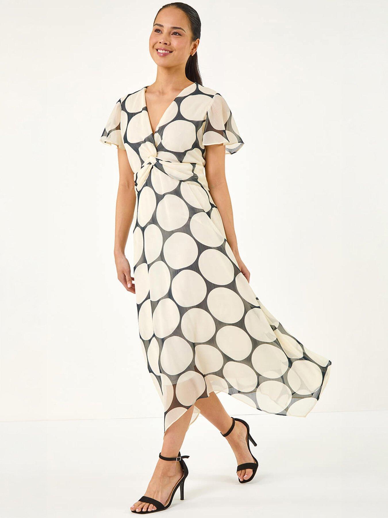 roman-petite-spot-print-twist-front-dress