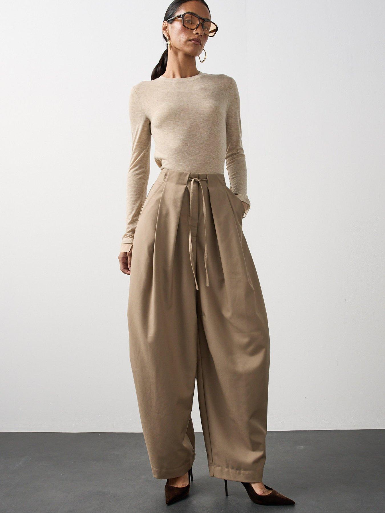 Image 6 of 7 of Michelle Keegan Slub Crew Neck Top - Beige