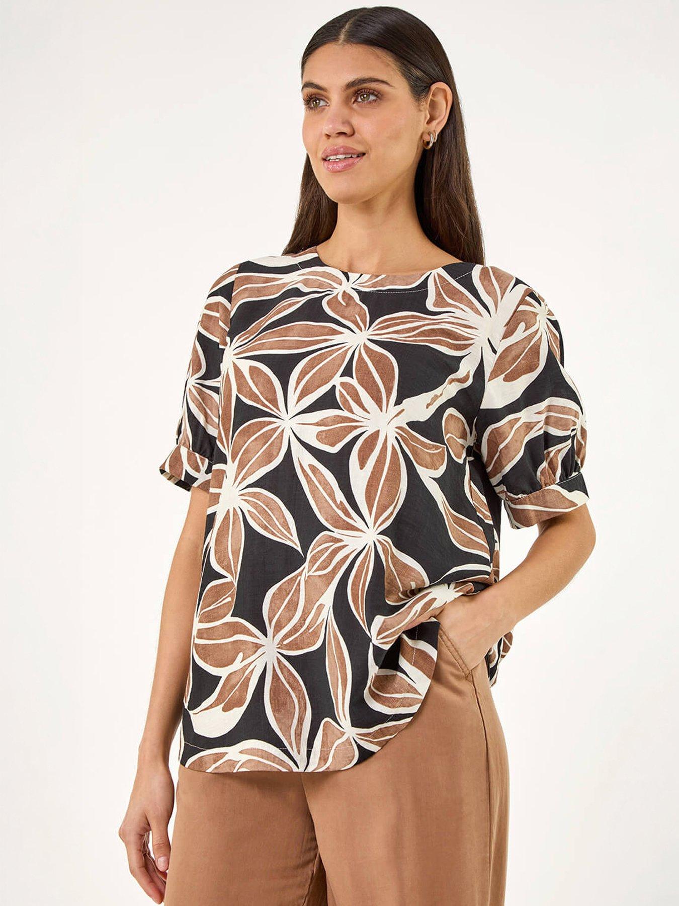 Image 1 of 5 of Roman Floral Print Top