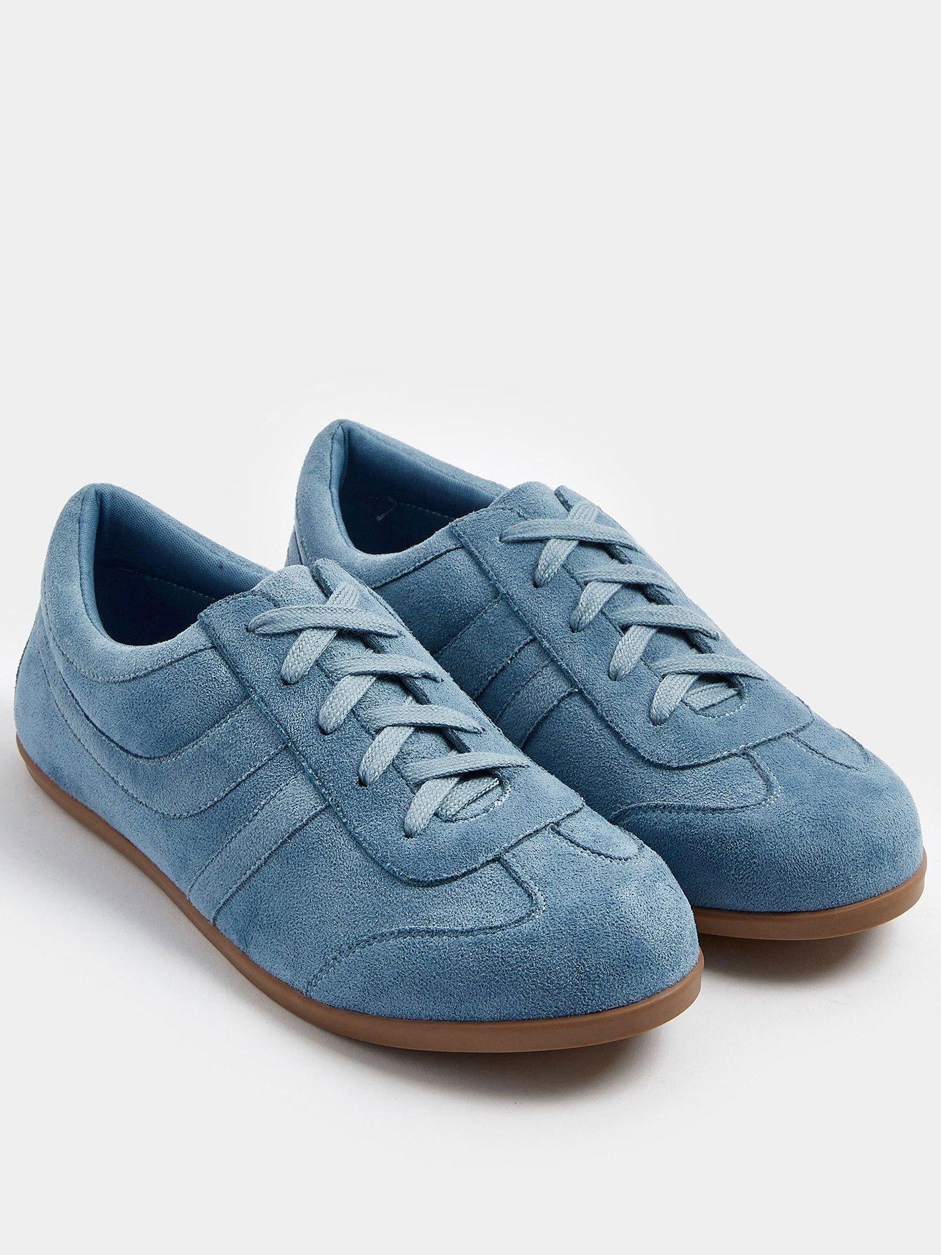 yours-faux-suede-stripe-trainers-in-extra-wide-fit-blue