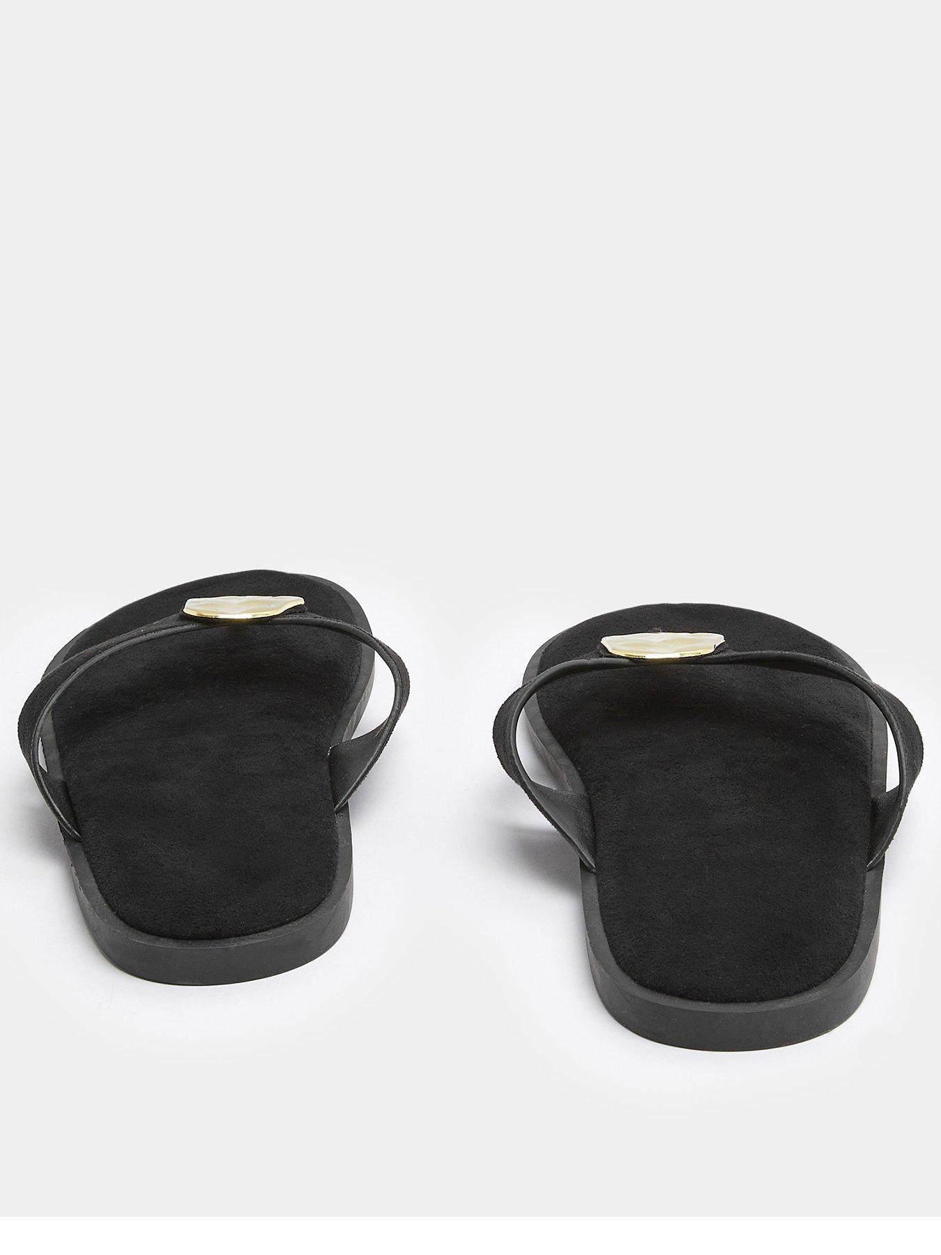 yours-hammered-disk-sandals-in-extra-wide-fit-blackback