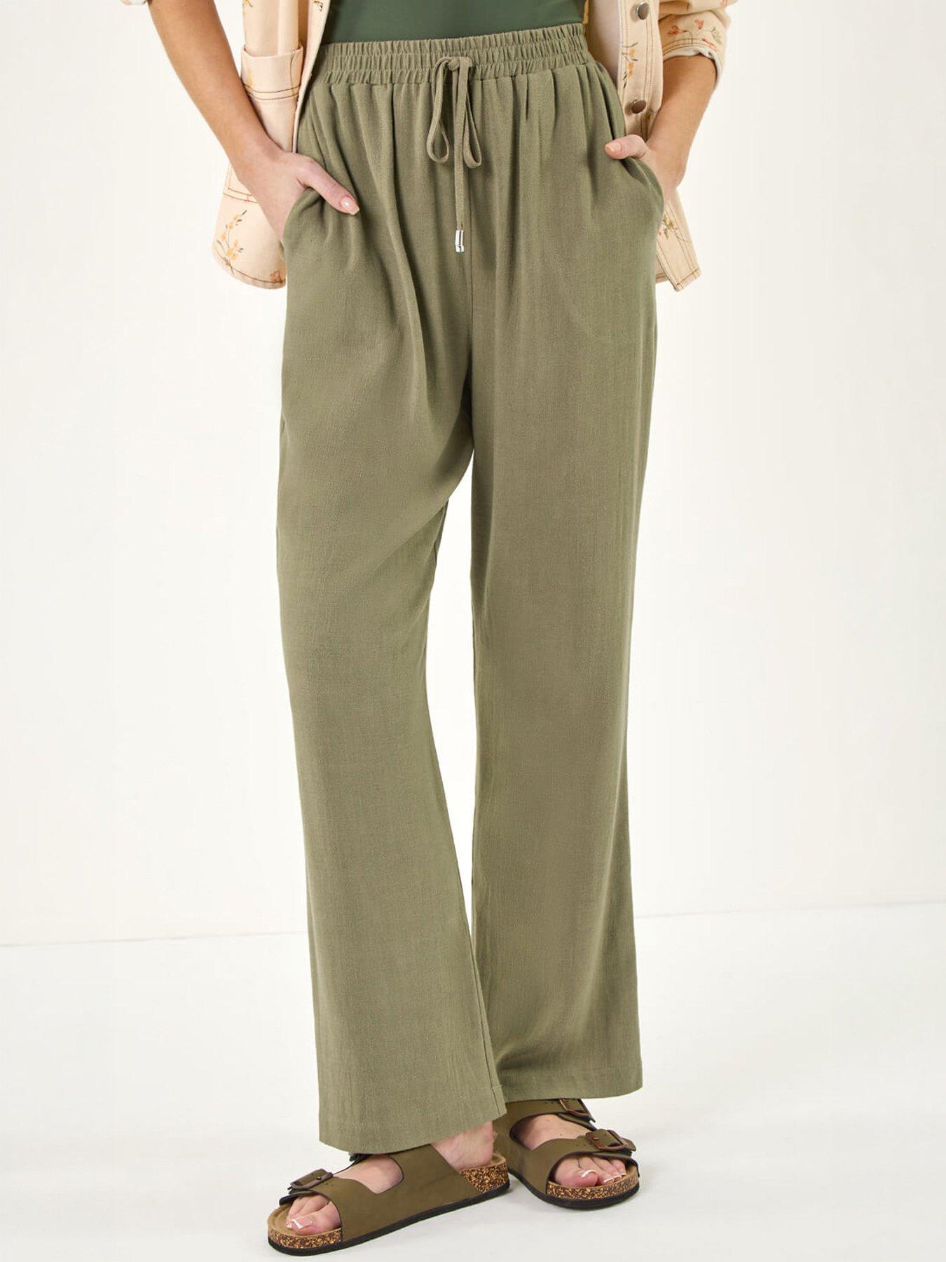 roman-elastic-waist-tie-front-linen-mix-trouserfront