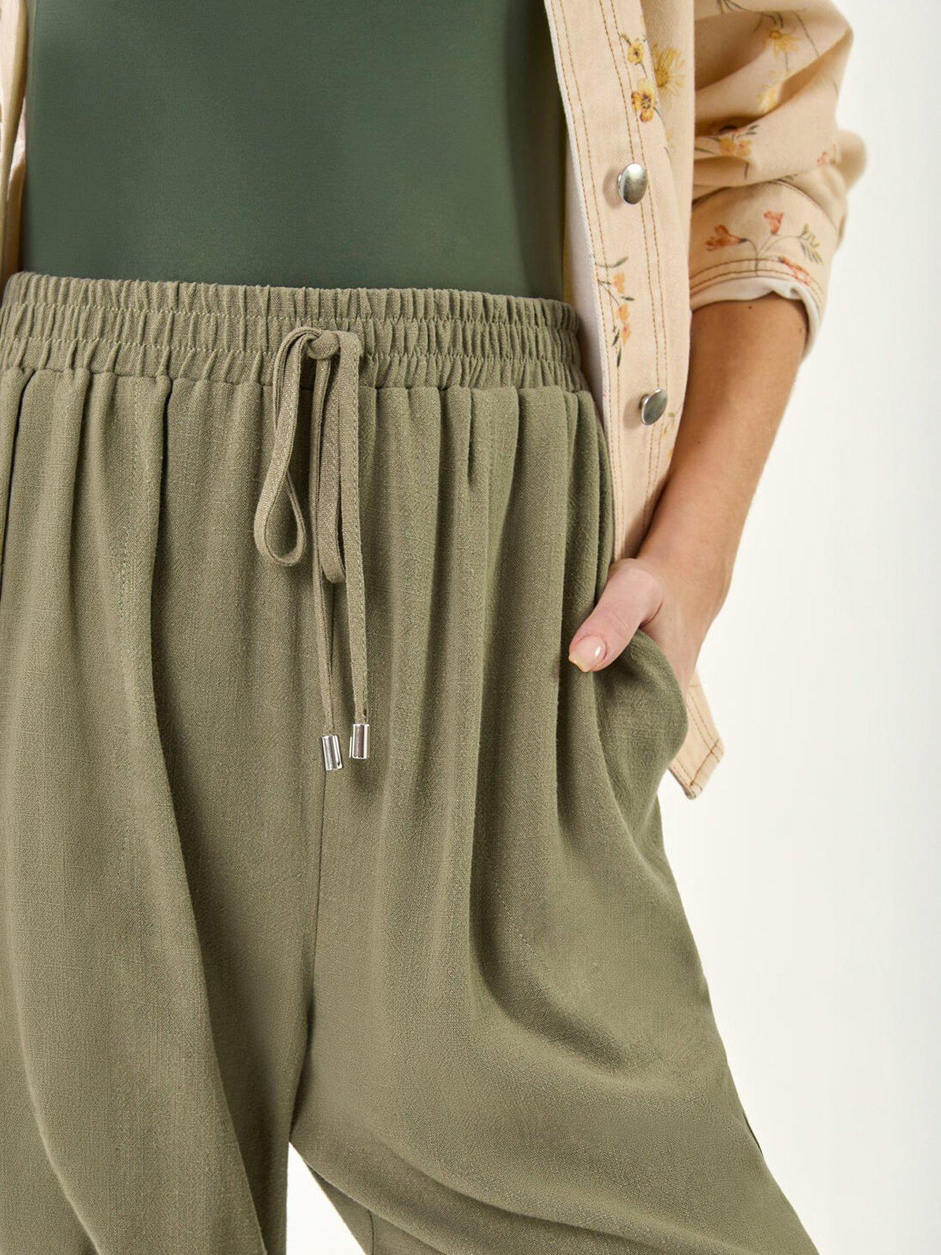 roman-elastic-waist-tie-front-linen-mix-trouseroutfit