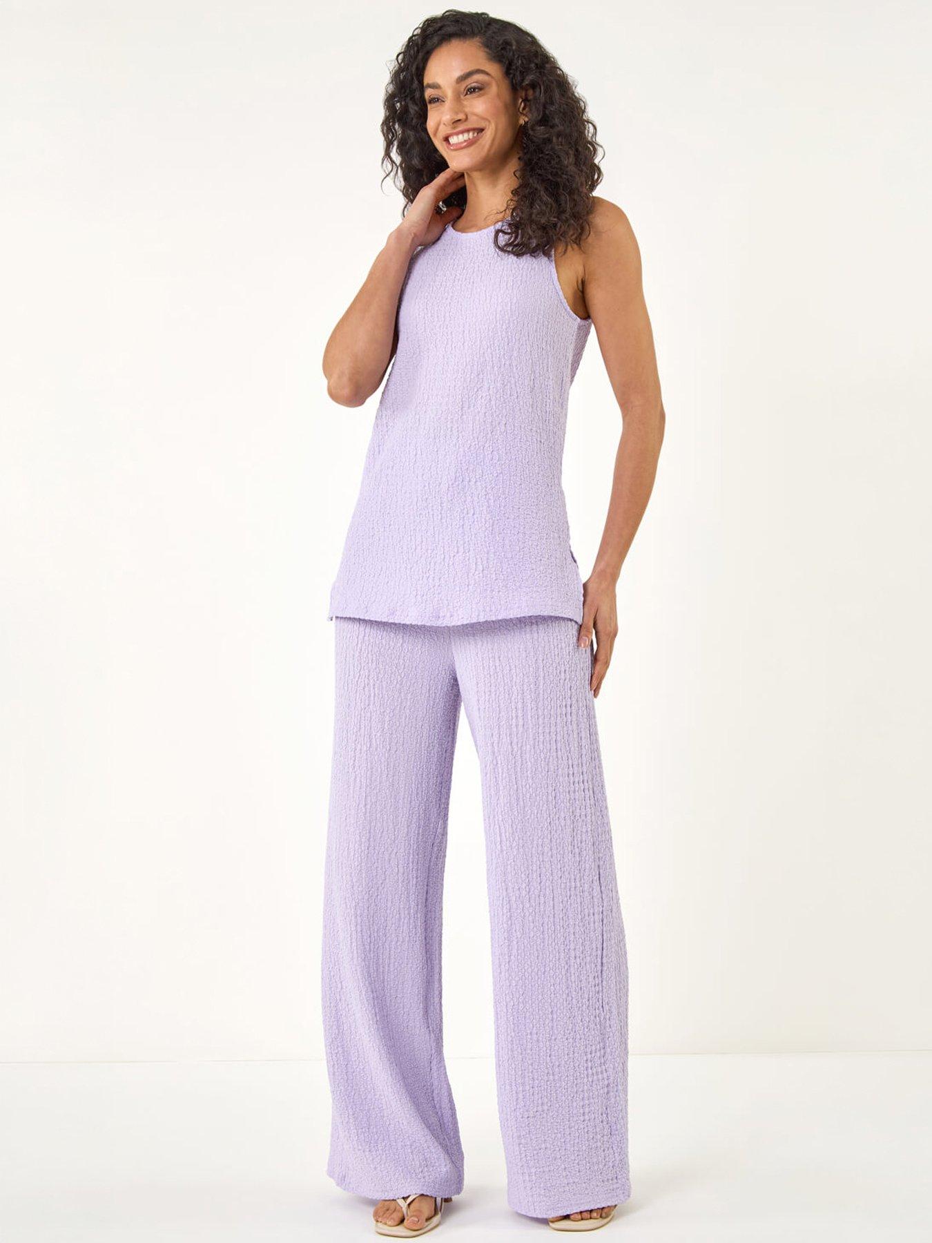 Image 5 of 5 of Roman Dusk Textured Wide Leg Stretch Trouser