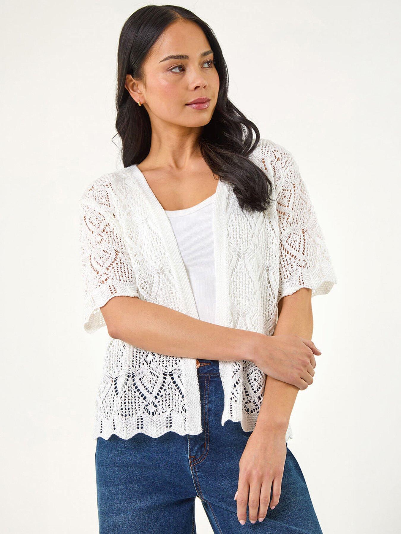 Roman Petite Pointelle Open Cardigan