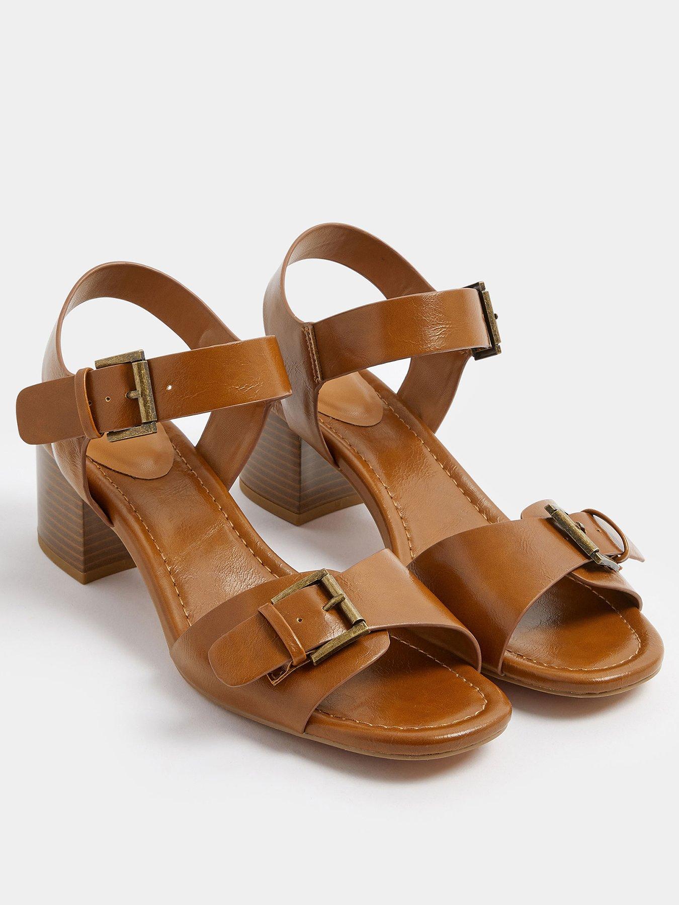 yours-double-buckle-casual-block-heel-brownstillFront