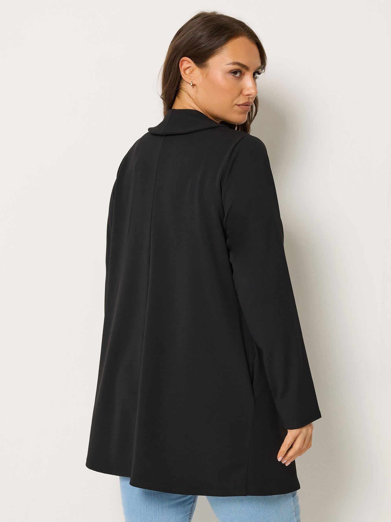 Image 2 of 6 of Yours Curve Shawl Collar Scuba Blazer - Black