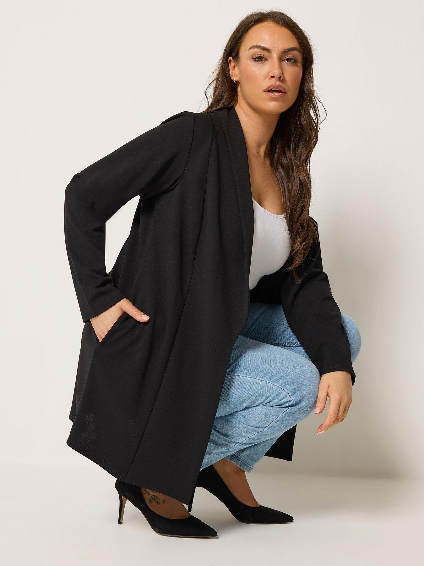 Image 4 of 6 of Yours Curve Shawl Collar Scuba Blazer - Black