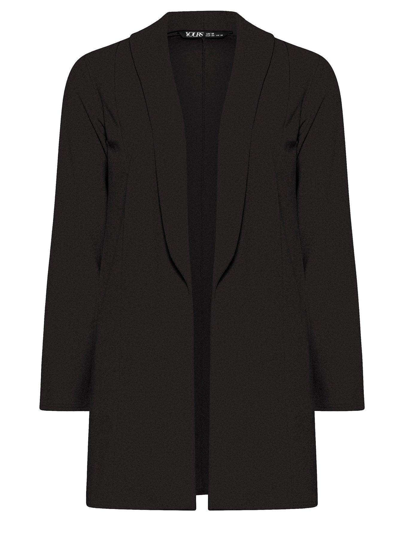 Image 6 of 6 of Yours Curve Shawl Collar Scuba Blazer - Black