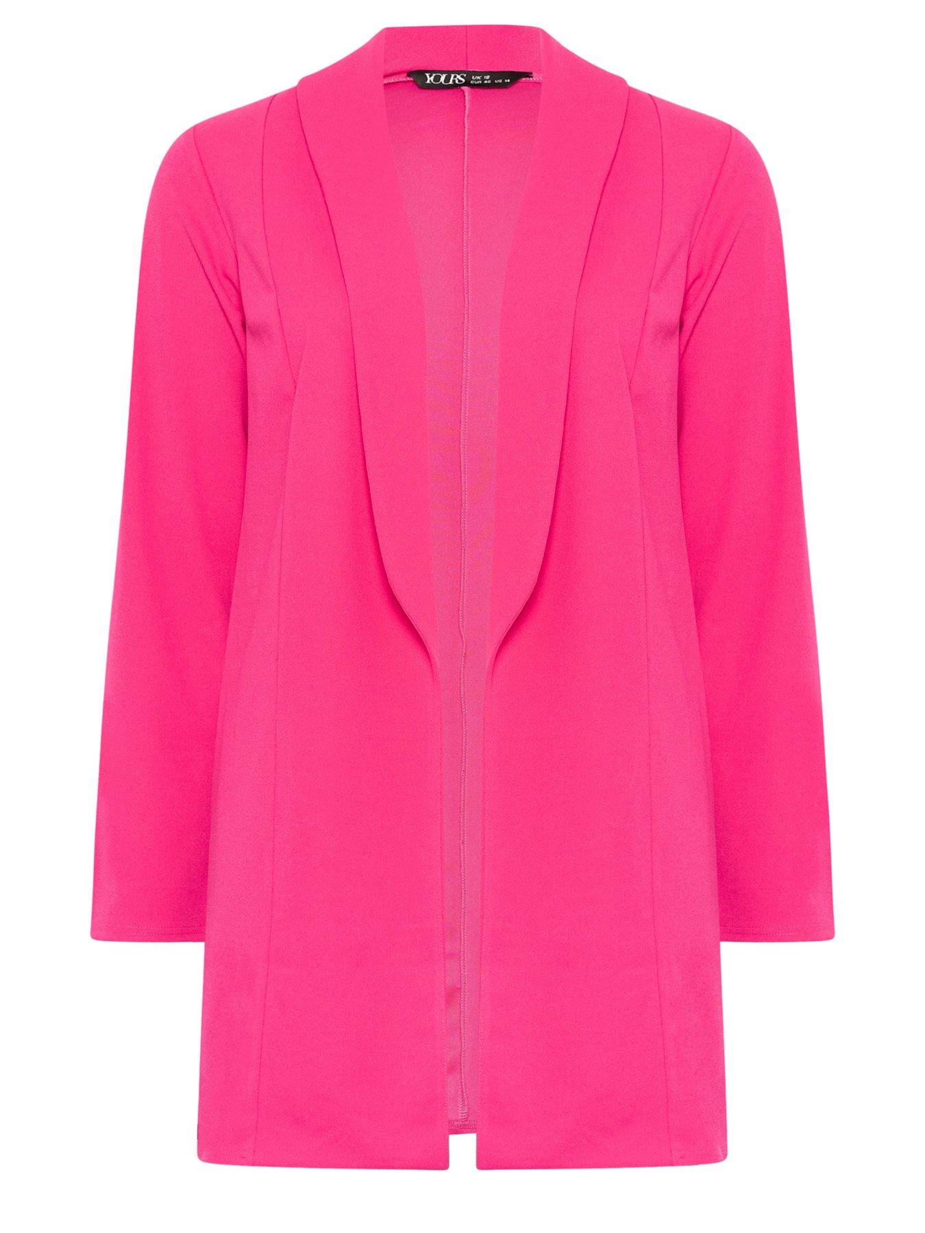 Image 5 of 5 of Yours Curve Shawl Collar Scuba Blazer - Pink