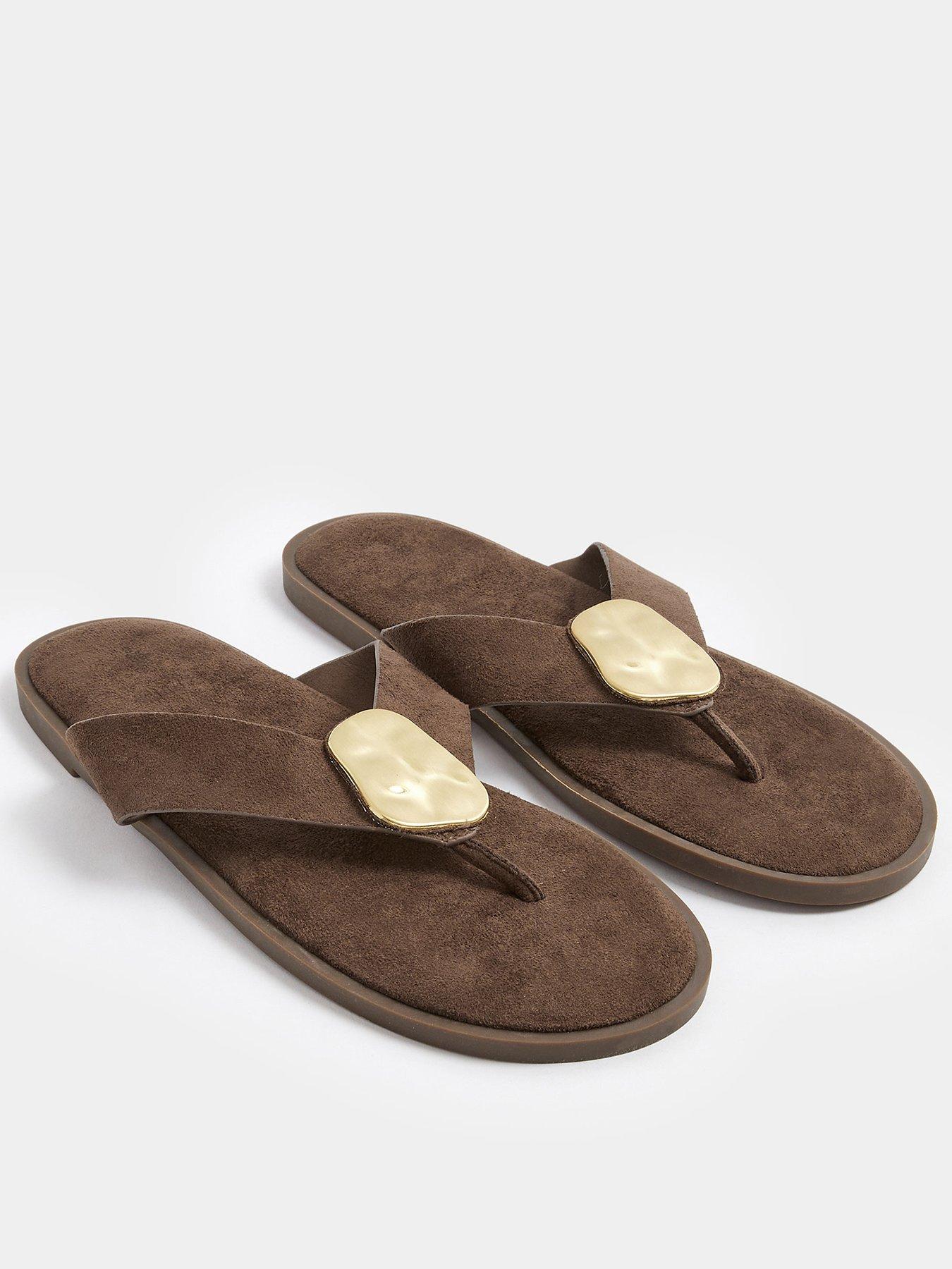 Yours Hammered Disk Sandals In Extra Wide Fit