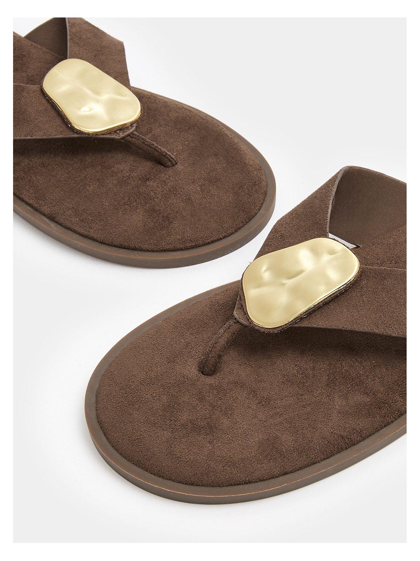 Image 4 of 4 of Yours Hammered Disk Sandals In Extra Wide Fit