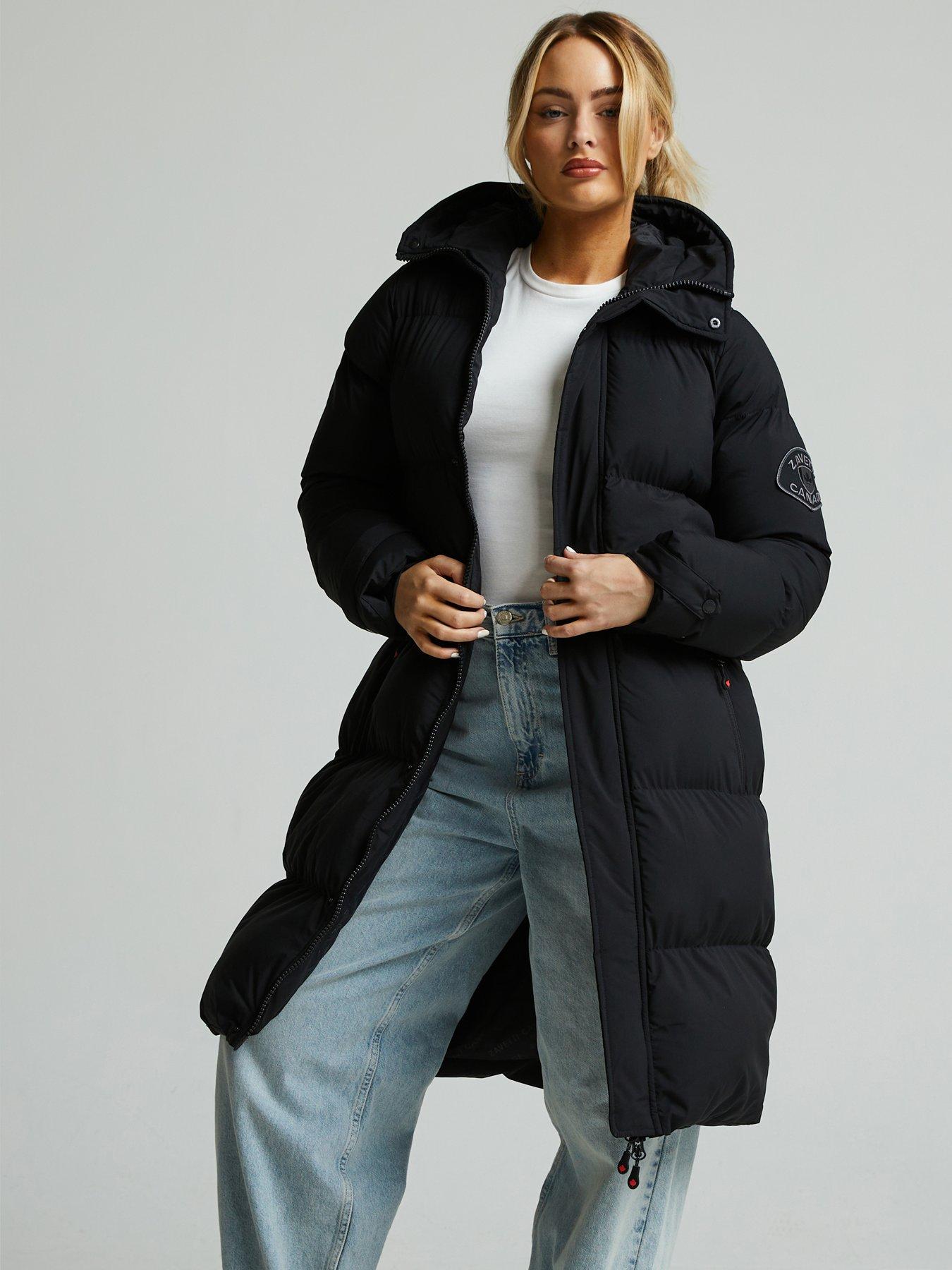 Image 4 of 6 of Zavetti Canada Women's Zavetti Canada Longline Puffer Jacket - Black