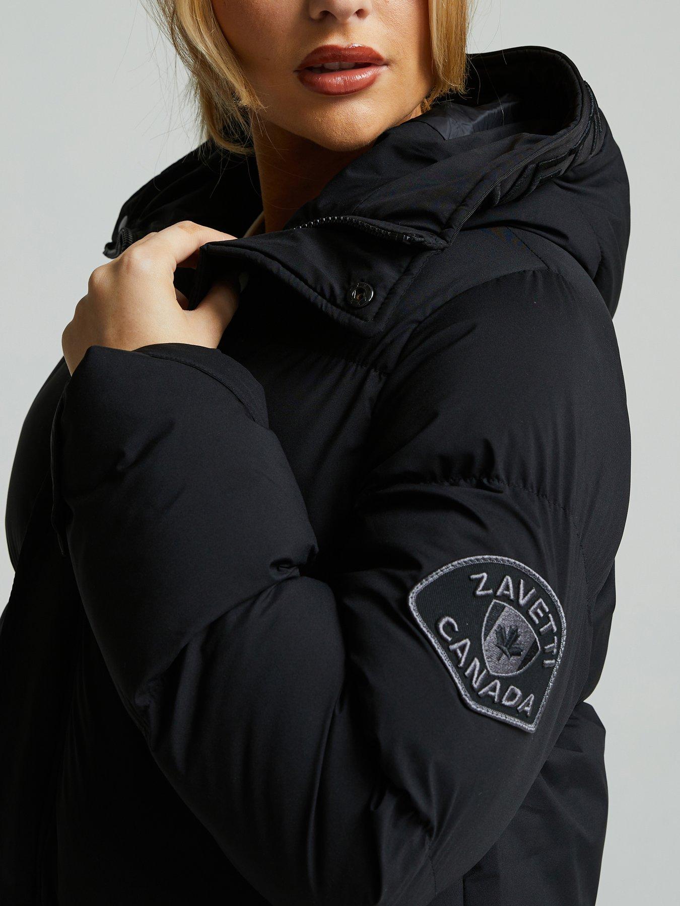 Image 6 of 6 of Zavetti Canada Women's Zavetti Canada Longline Puffer Jacket - Black